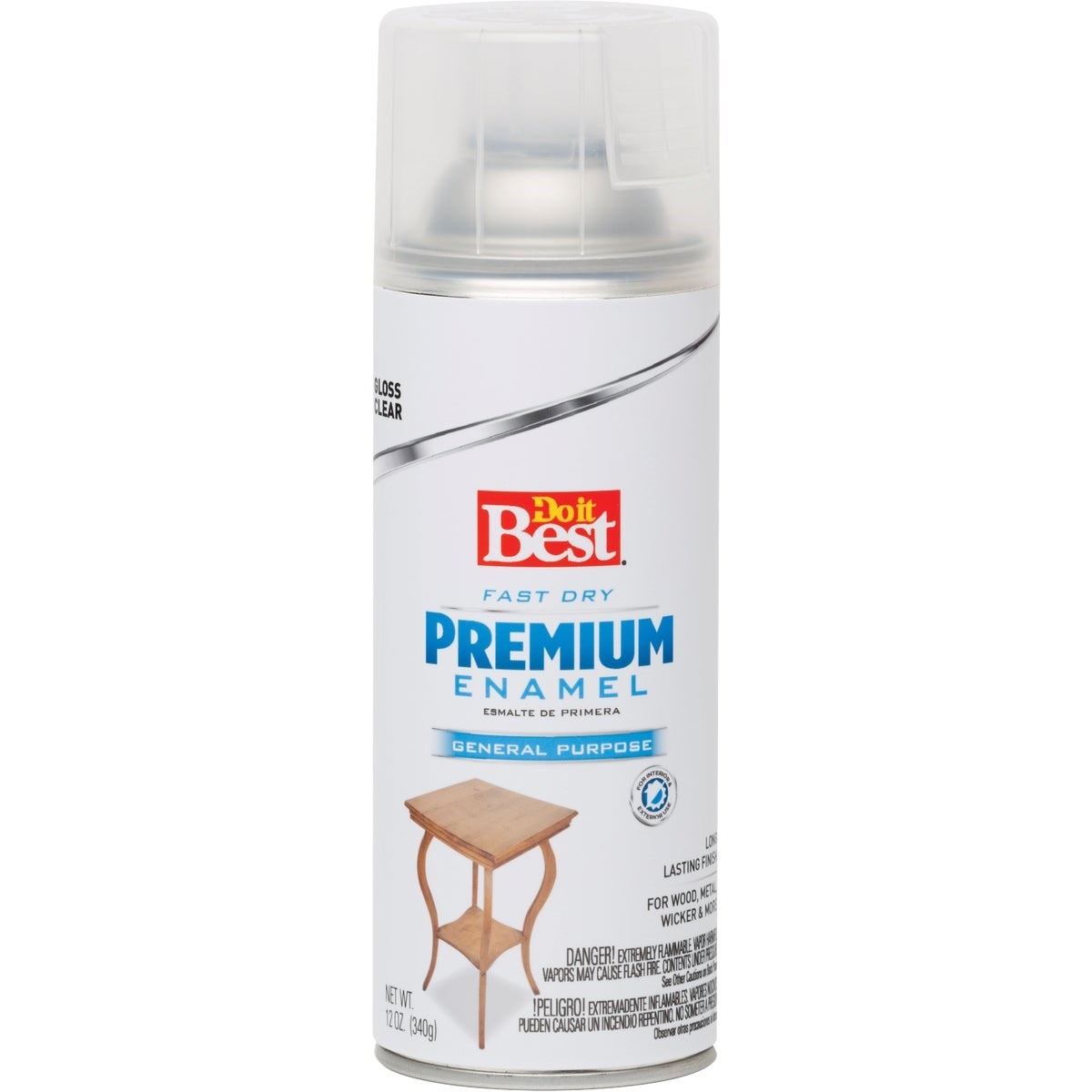 Premium Enamel 12 Oz. Gloss Spray Paint, Clear