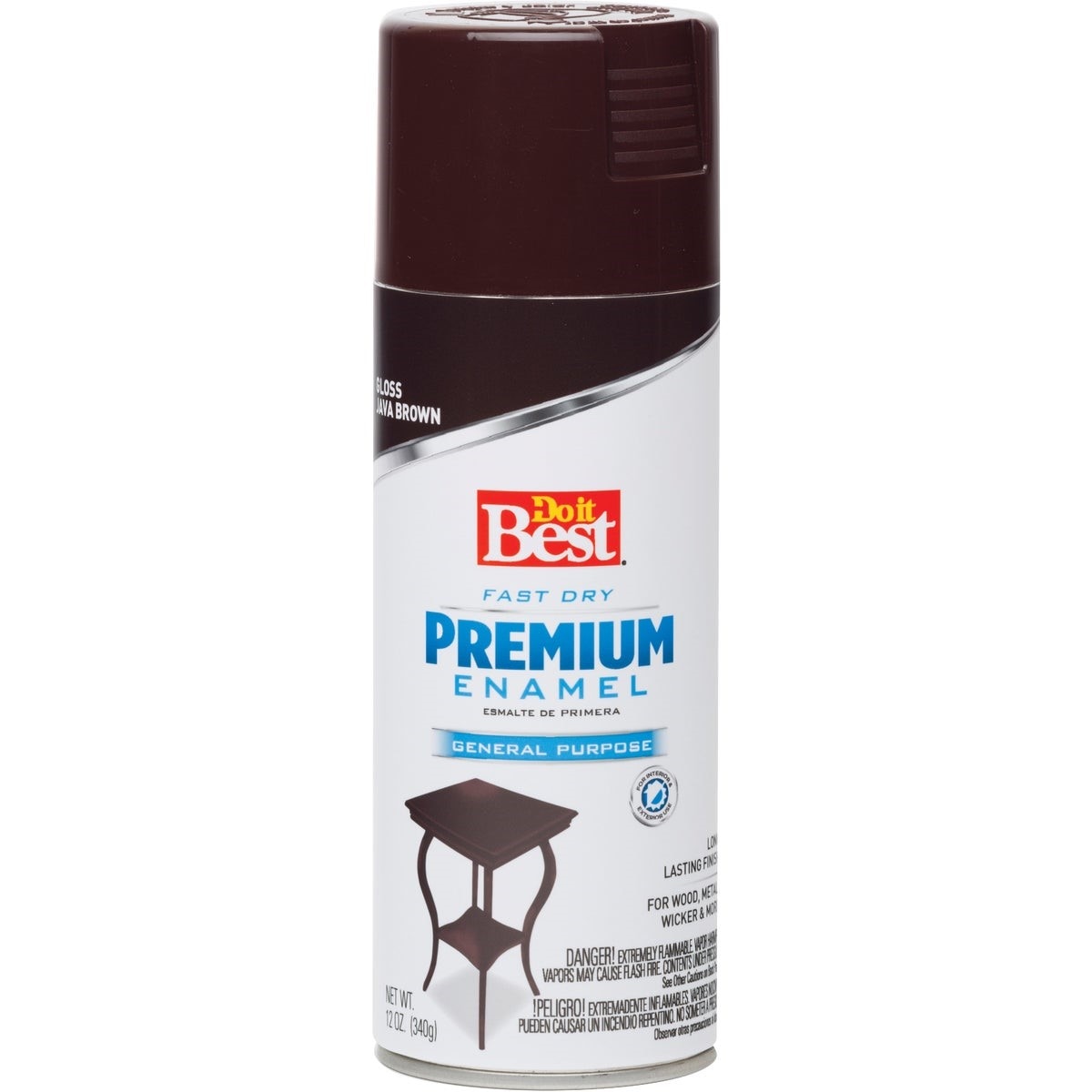 Premium Enamel 12 Oz. Gloss Spray Paint, Java Brown