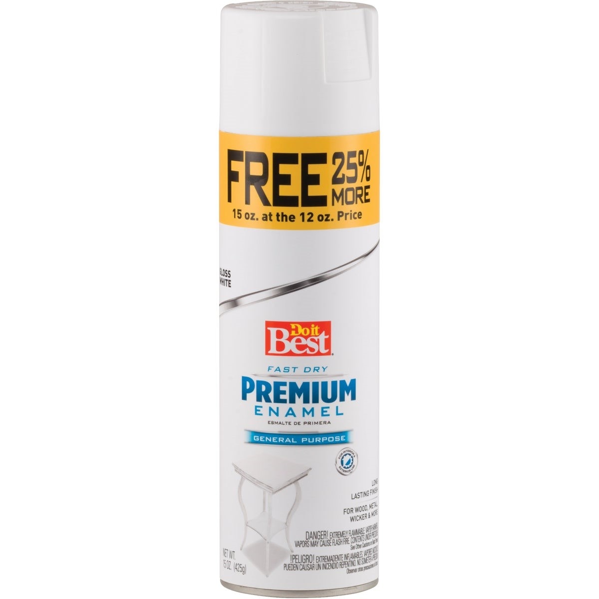 Premium Enamel 15 Oz. Gloss Bonus Can Spray Paint, White
