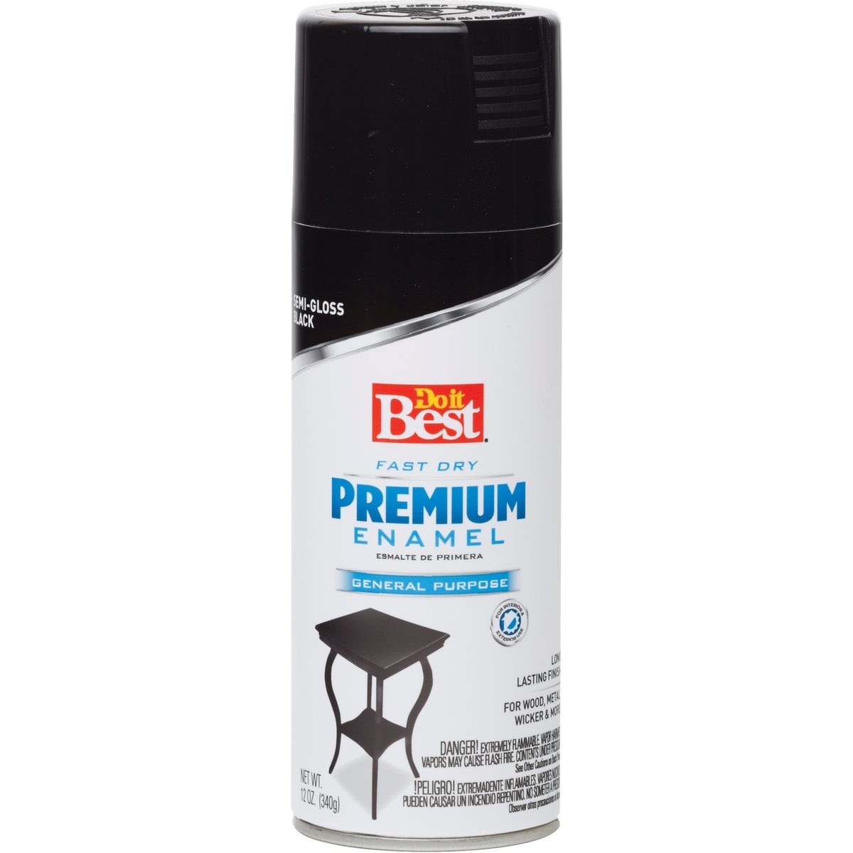 Premium Enamel 12 Oz. Semi-Gloss Spray Paint, Black