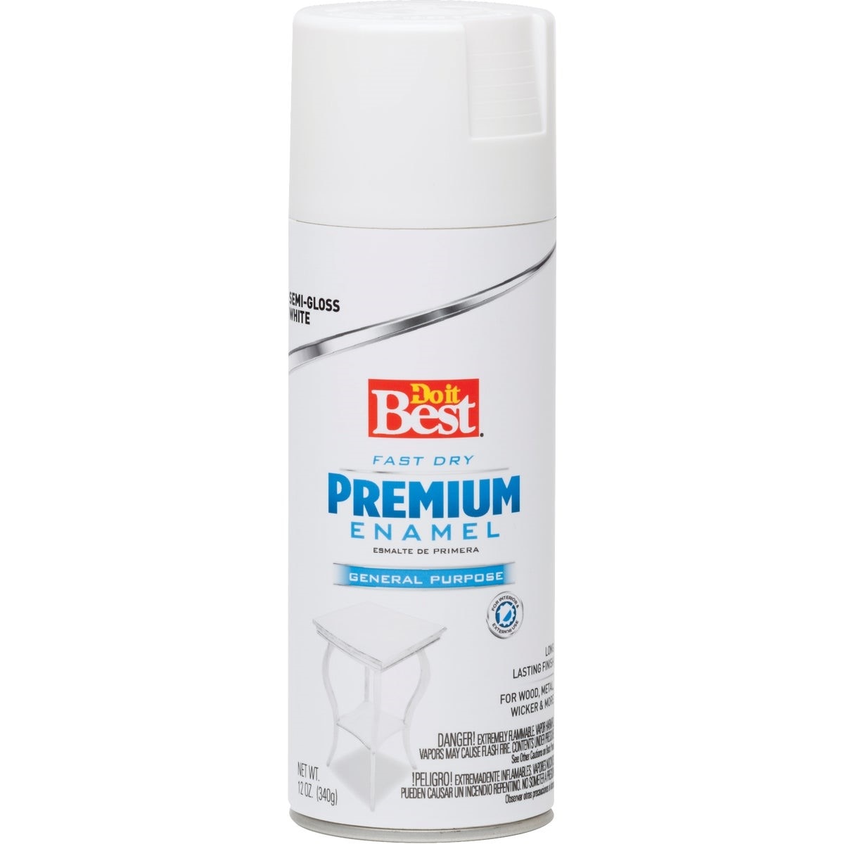 Premium Enamel 12 Oz. Semi-Gloss Spray Paint, White