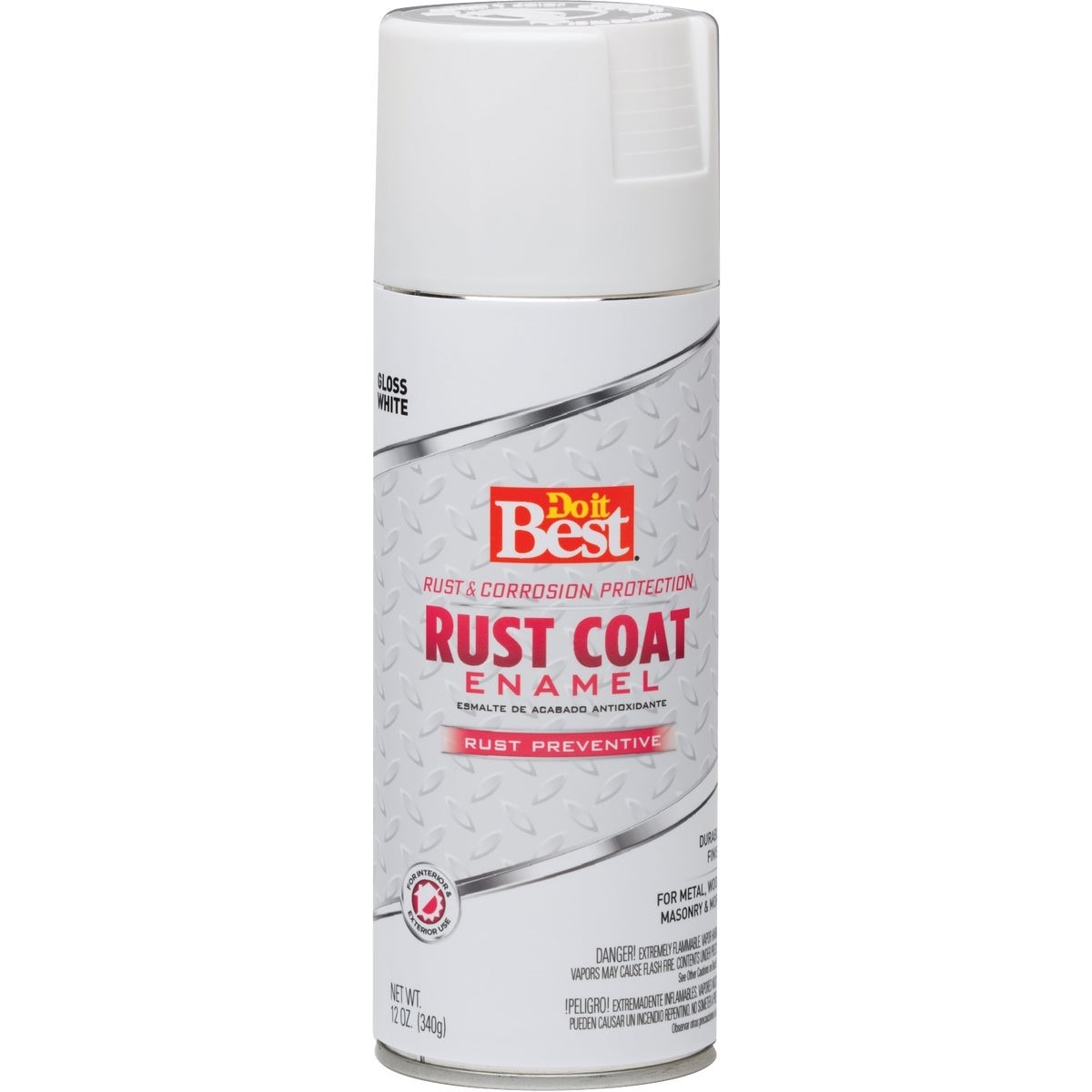Rust Coat Enamel Gloss White 12 Oz. Anti-Rust Spray Paint