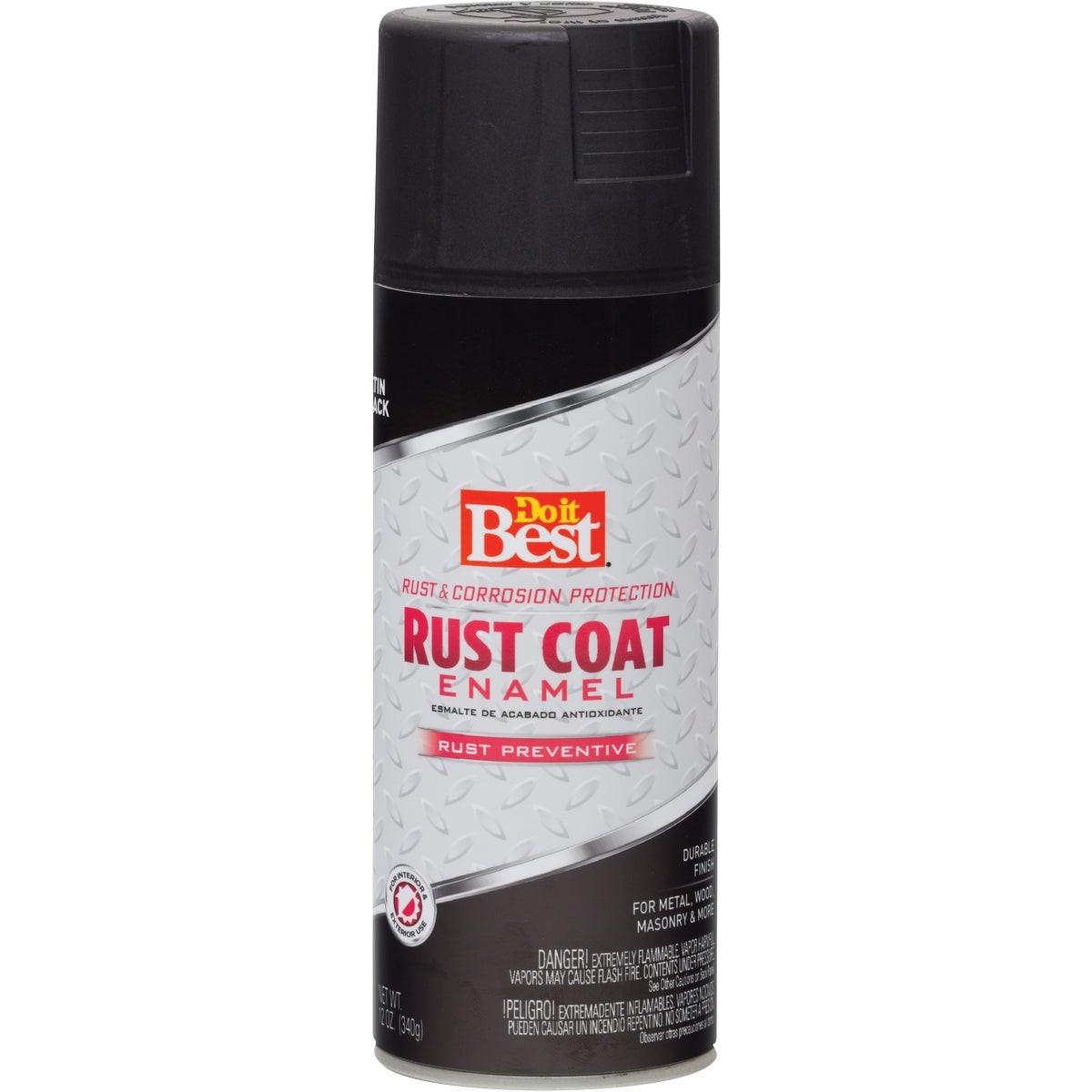 Rust Coat Satin Black 12 Oz. Anti-Rust Spray Paint