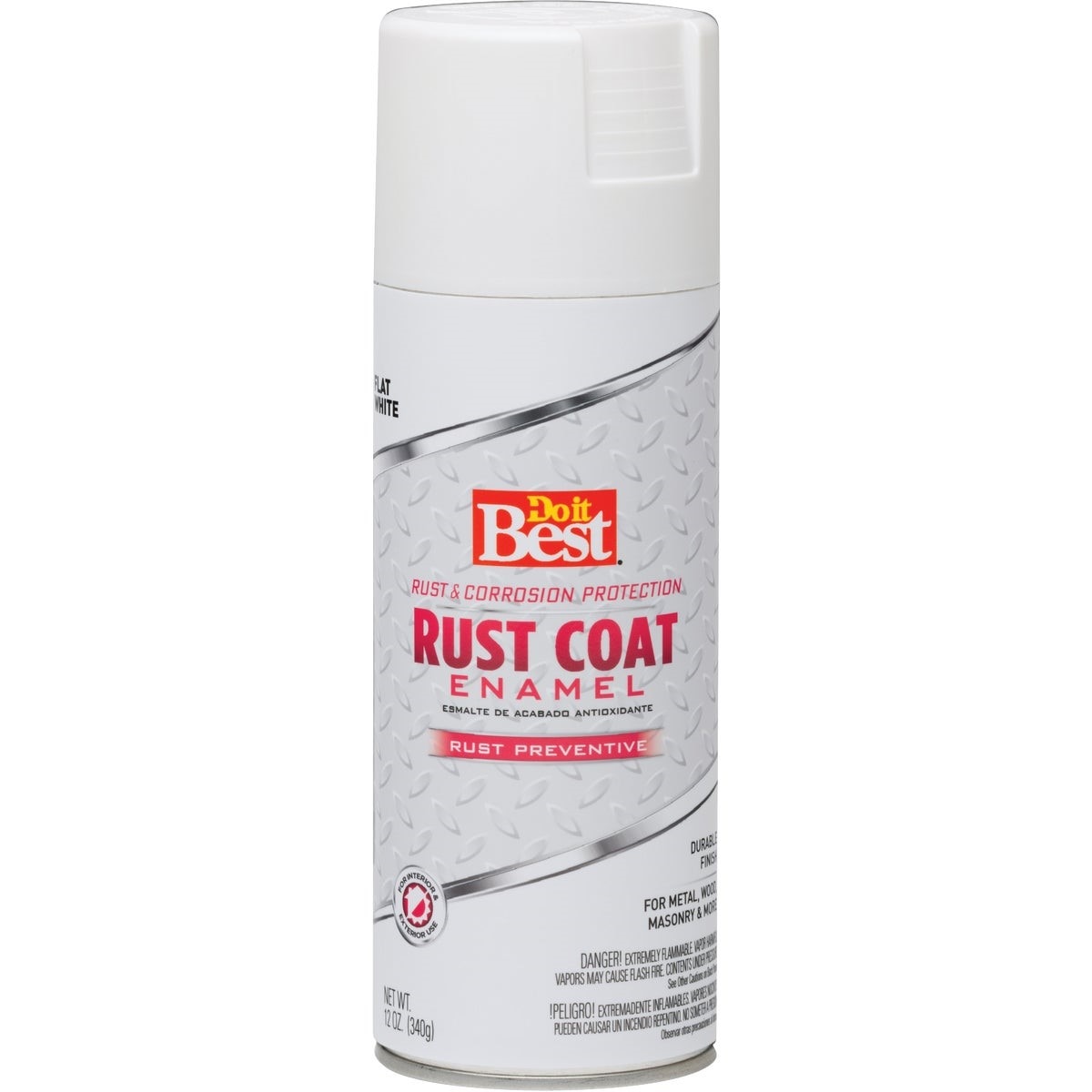 Rust Coat Satin White Flat 12 Oz. Anti-Rust Spray Paint