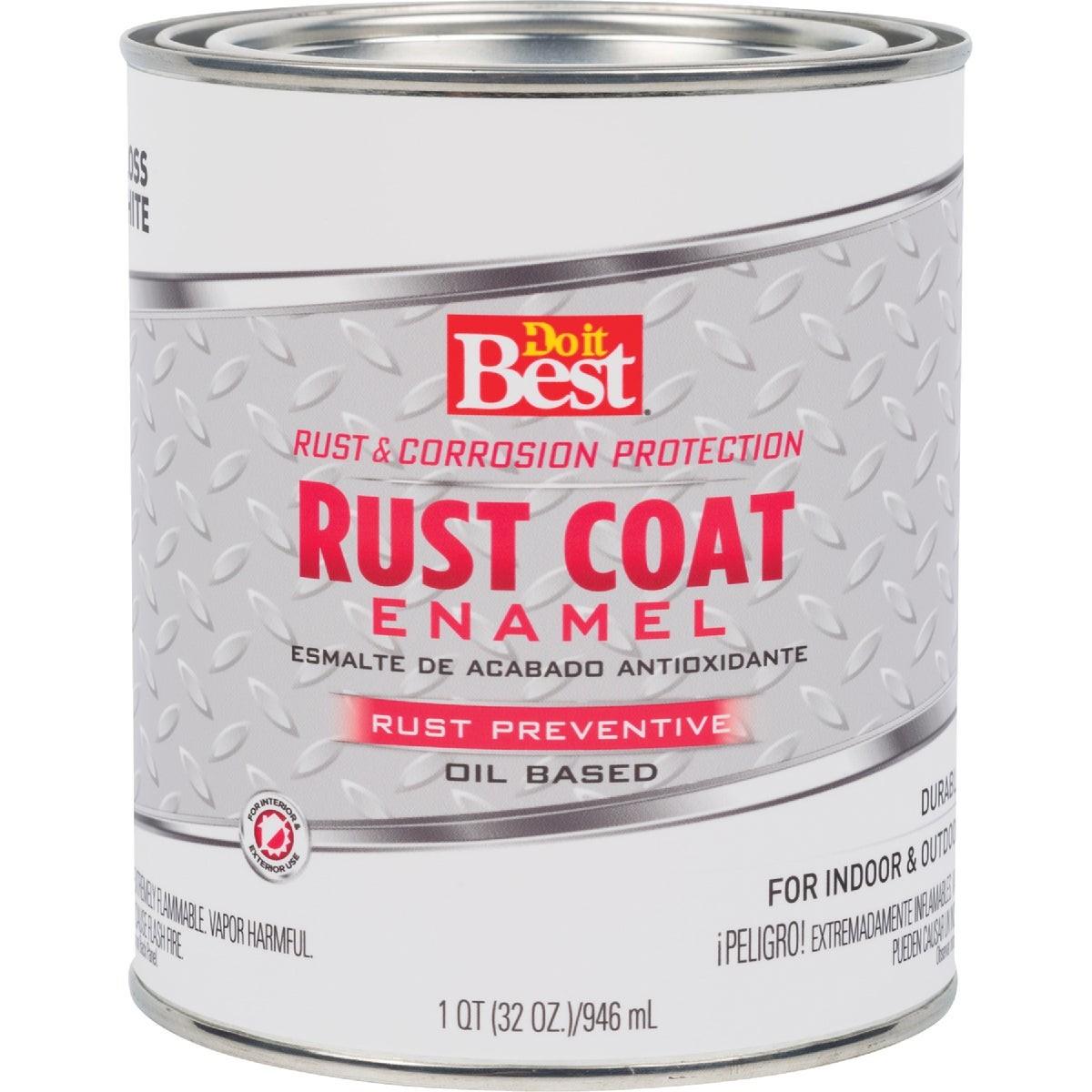 Rust Coat Oil-Based Gloss Enamel, White, 1 Qt.