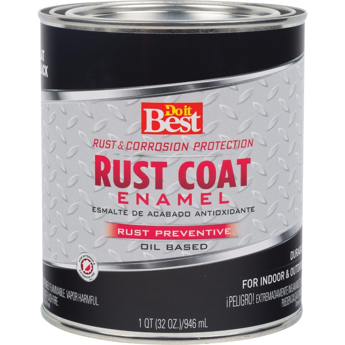 Rust Coat Oil-Based Flat Enamel, Black, 1 Qt.