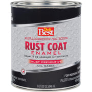 Rust Coat Oil-Based Flat Enamel, Black, 1 Qt.