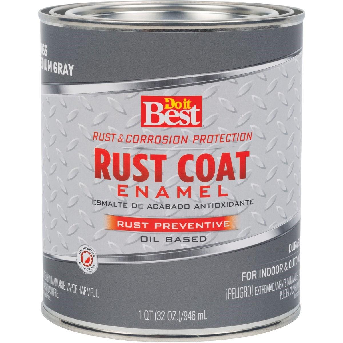 Rust Coat Oil-Based Gloss Enamel, Medium Gray, 1 Qt.