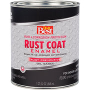 Rust Coat Oil-Based Satin Enamel, Black, 1 Qt.