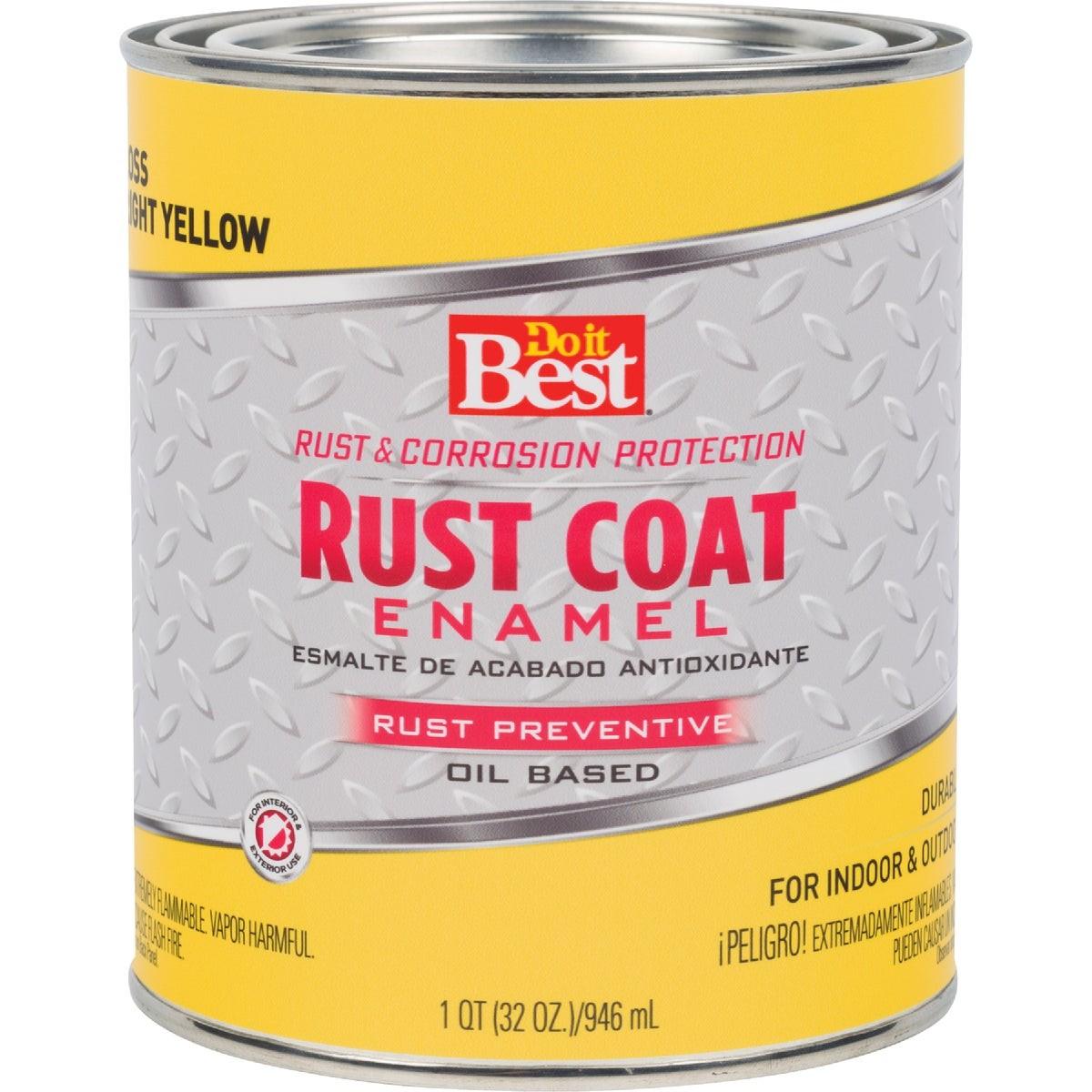 Rust Coat Oil-Based Gloss Enamel, Bright Yellow, 1 Qt.