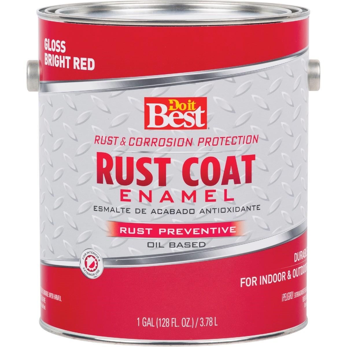 Rust Coat Oil-Based Gloss Enamel, Bright Red, 1 Gal.