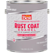 Rust Coat Oil-Based Gloss Enamel, Medium Gray, 1 Gal.
