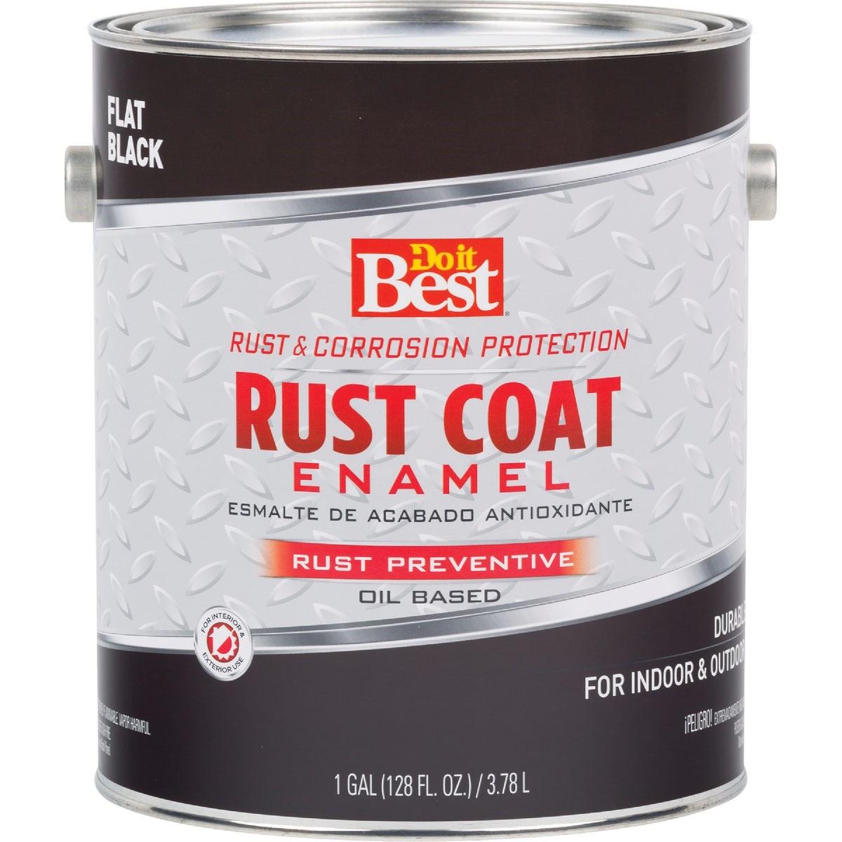 Rust Coat Oil-Based Flat Enamel, Black, 1 Gal.