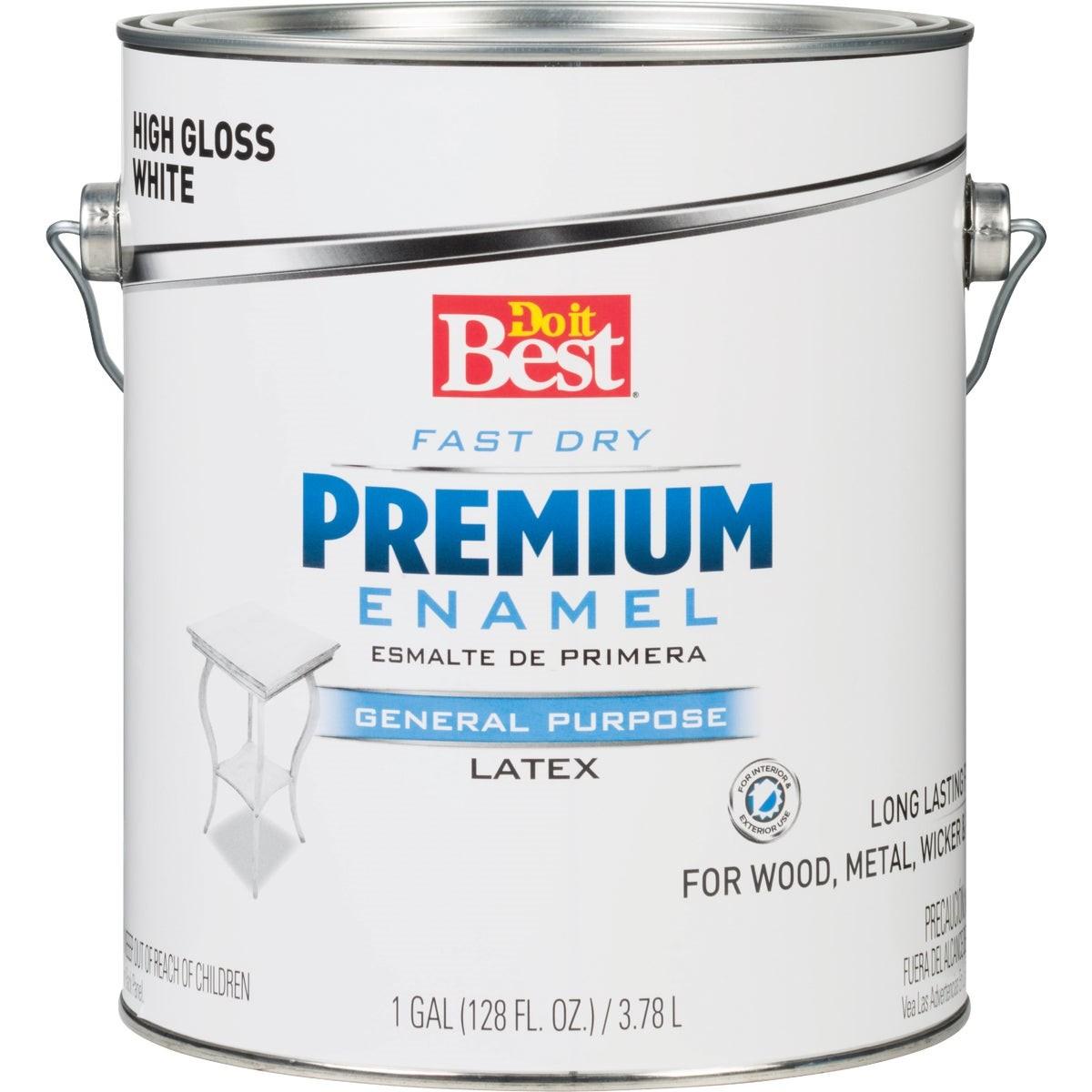 Fast Dry Acrylic Latex Gloss Premium Enamel, White, 1 Gal.