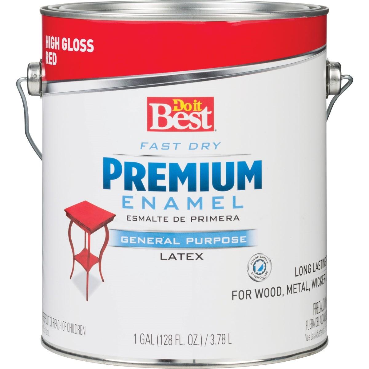 Fast Dry Acrylic Latex Gloss Premium Enamel, Red, 1 Gal.