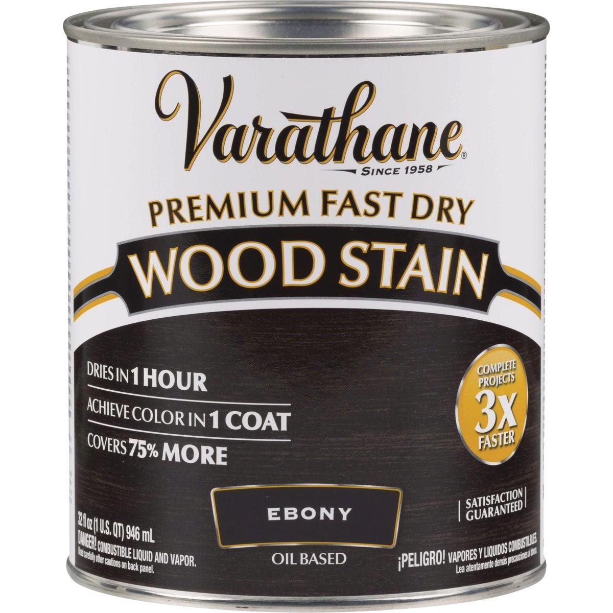 Varathane Fast Dry Ebony Wood Urethane Modified Alkyd Interior Wood Stain, 1 Qt.