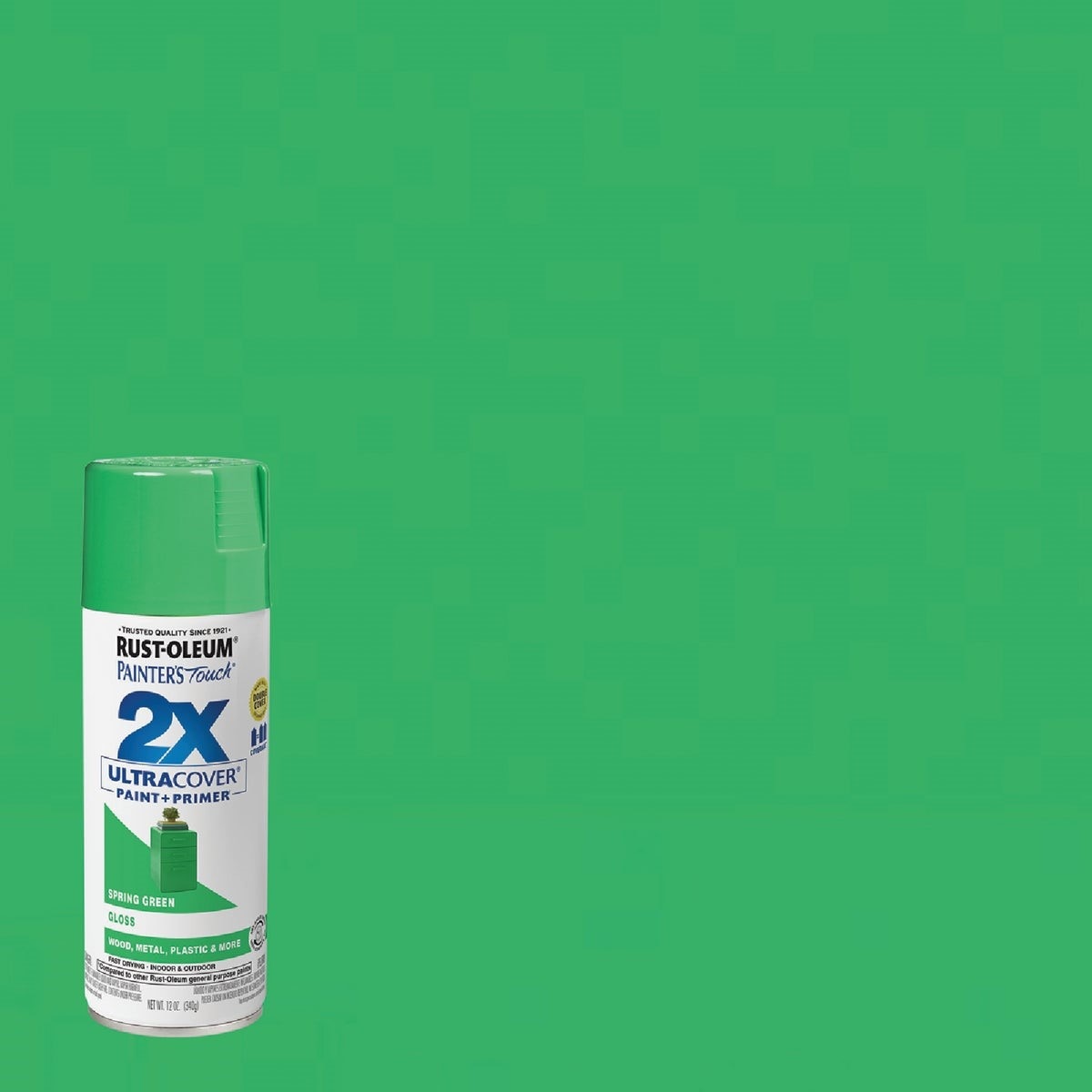 Rust-Oleum Painter's Touch 2X Ultra Cover 12 Oz. Gloss Paint + Primer Spray Paint, Spring Green