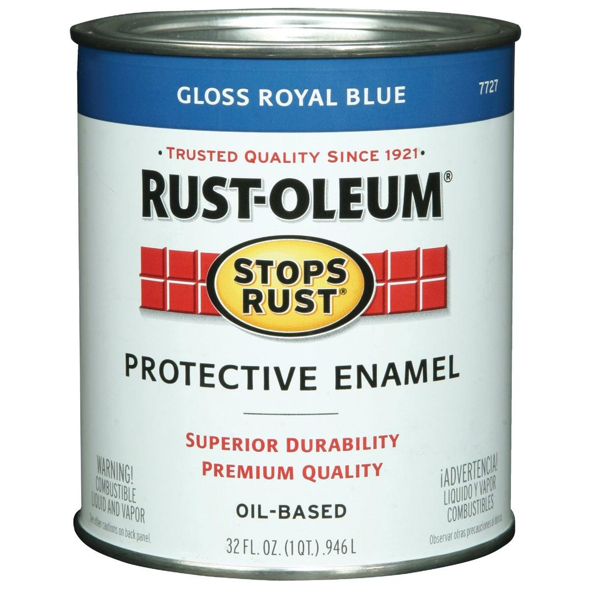 Rust-Oleum Stops Rust Oil Based Gloss Protective Rust Control Enamel, Royal Blue, 1 Qt.