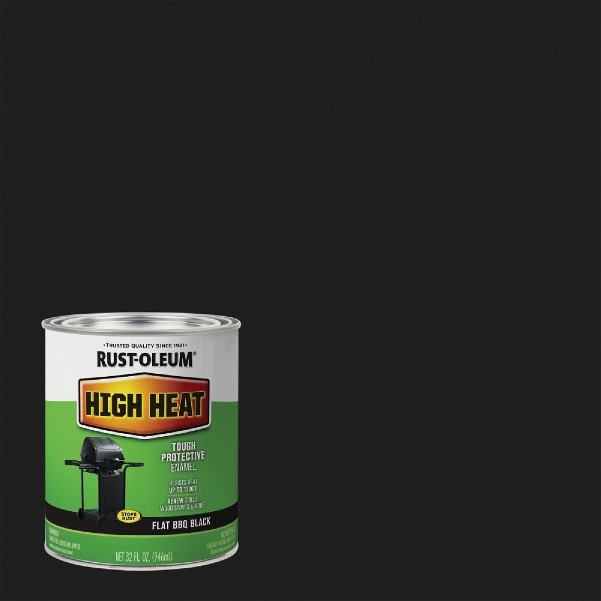 Rust-Oleum Satin High Heat Enamel, BBQ Black, 1 Qt.