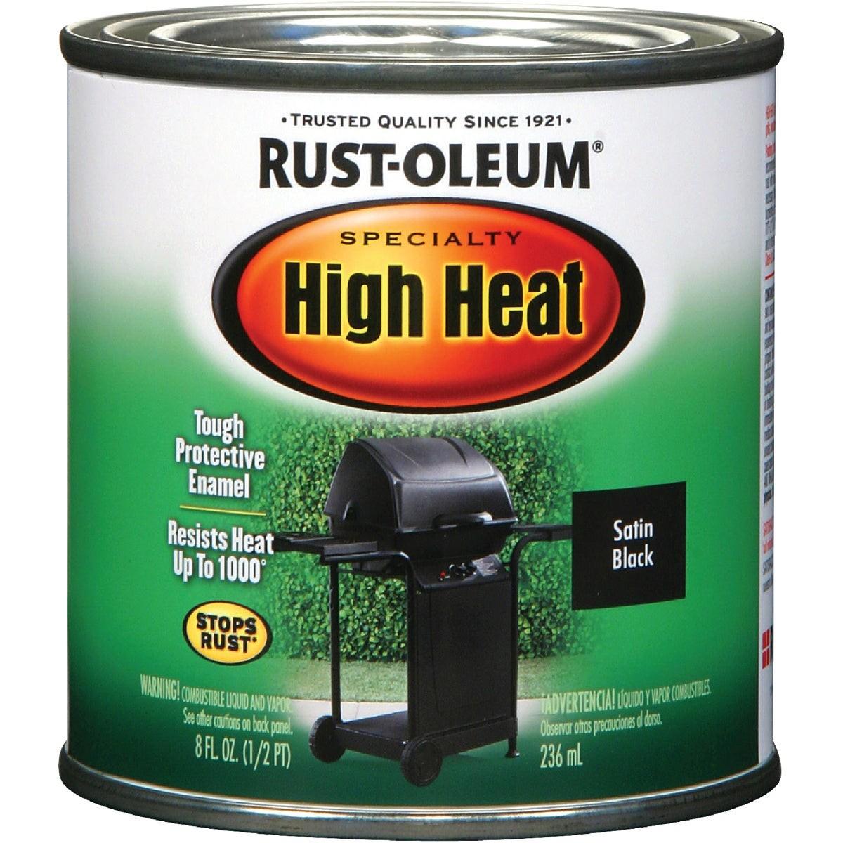 Rust-Oleum Flat High Heat Enamel, BBQ Black, 1/2 Pt.
