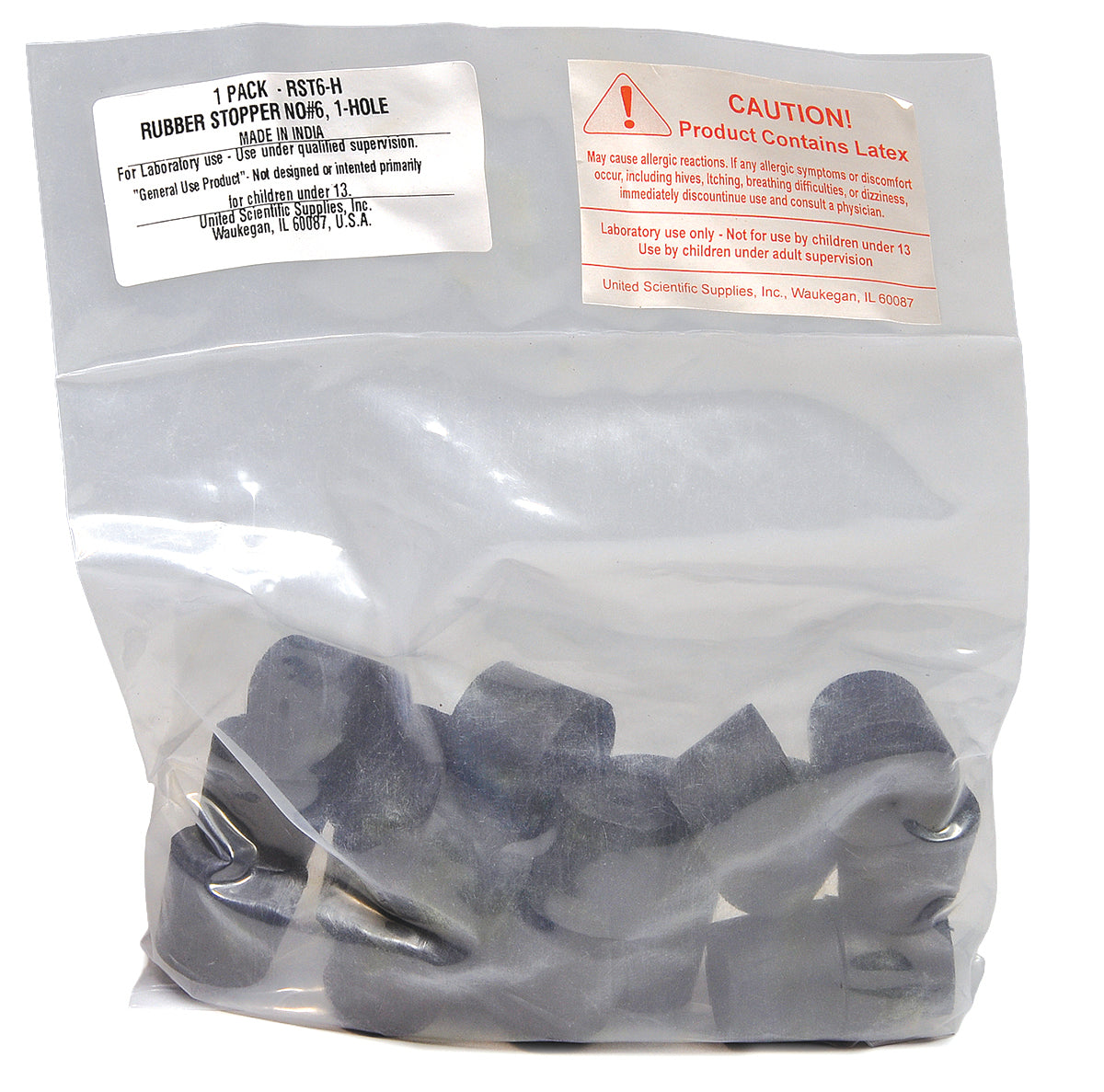 United Scientific® Rubber Stoppers, Solid, #000, comes with 1LB
