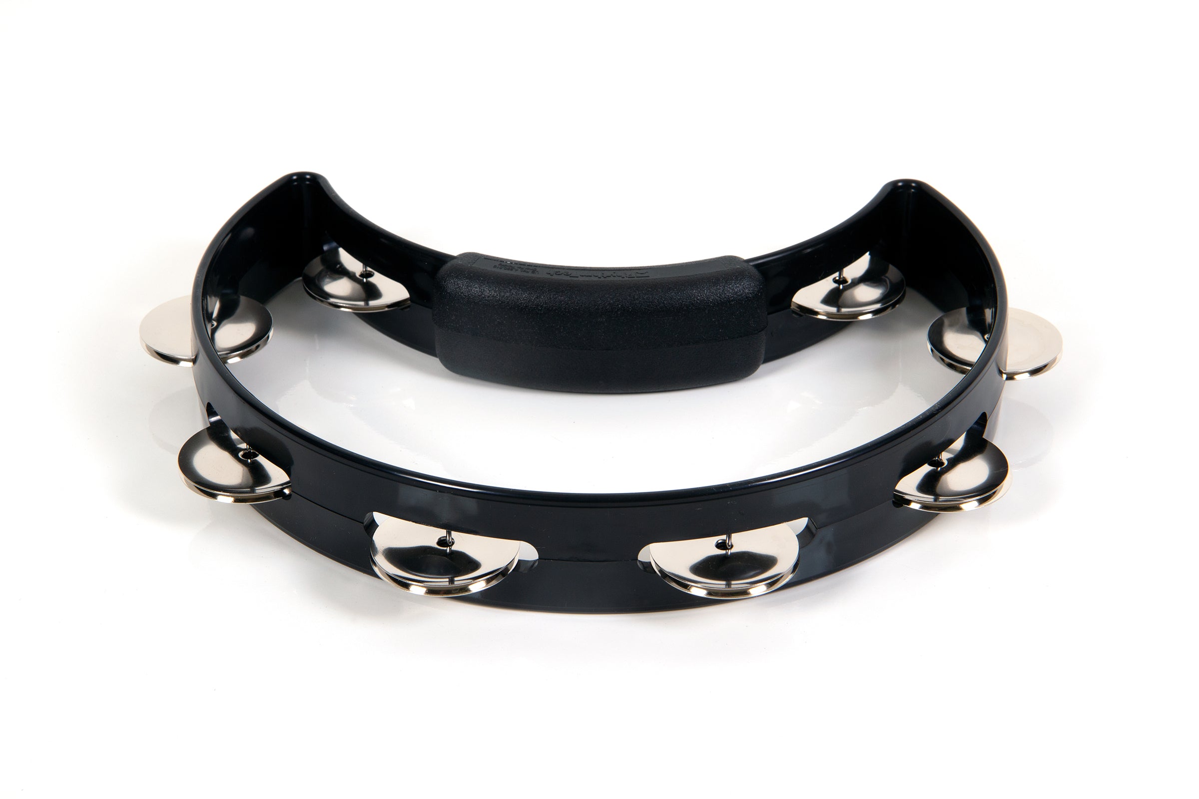 Rhythm Tech RT1210 Solo Tambourine. Black with Single Row Nickel Jingles