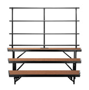 NPS® 3 Level Tapered Standing Choral Riser, Hardboard (18" x 96" Platform) , Frame Color: Black