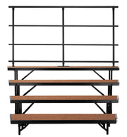 NPS® 4 Level Tapered Standing Choral Riser, Hardboard (18" x 96" Platform), Frame Color: Black