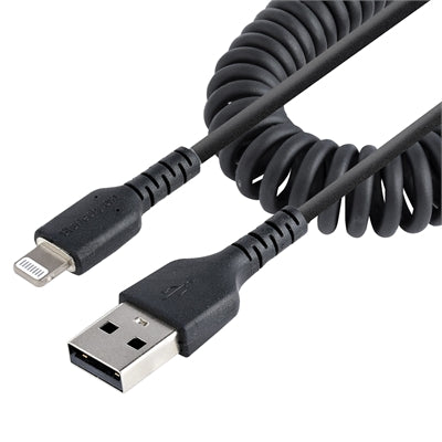 StarTech.com - StarTech 50cm USB to Lightning Cable, MFi Certified, Durable Coiled iPhone Charger