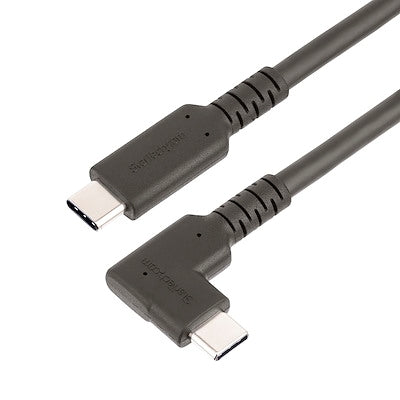 StarTech.com RUSB31CC50CMBR USB 3.1 Gen 2 - 10Gbps - 60W USB-C Cable - 50cm - Black Rugged - Right Angle - USB-C Cable - 1.6ft - USB 3.1 Gen 2 - 10Gbp