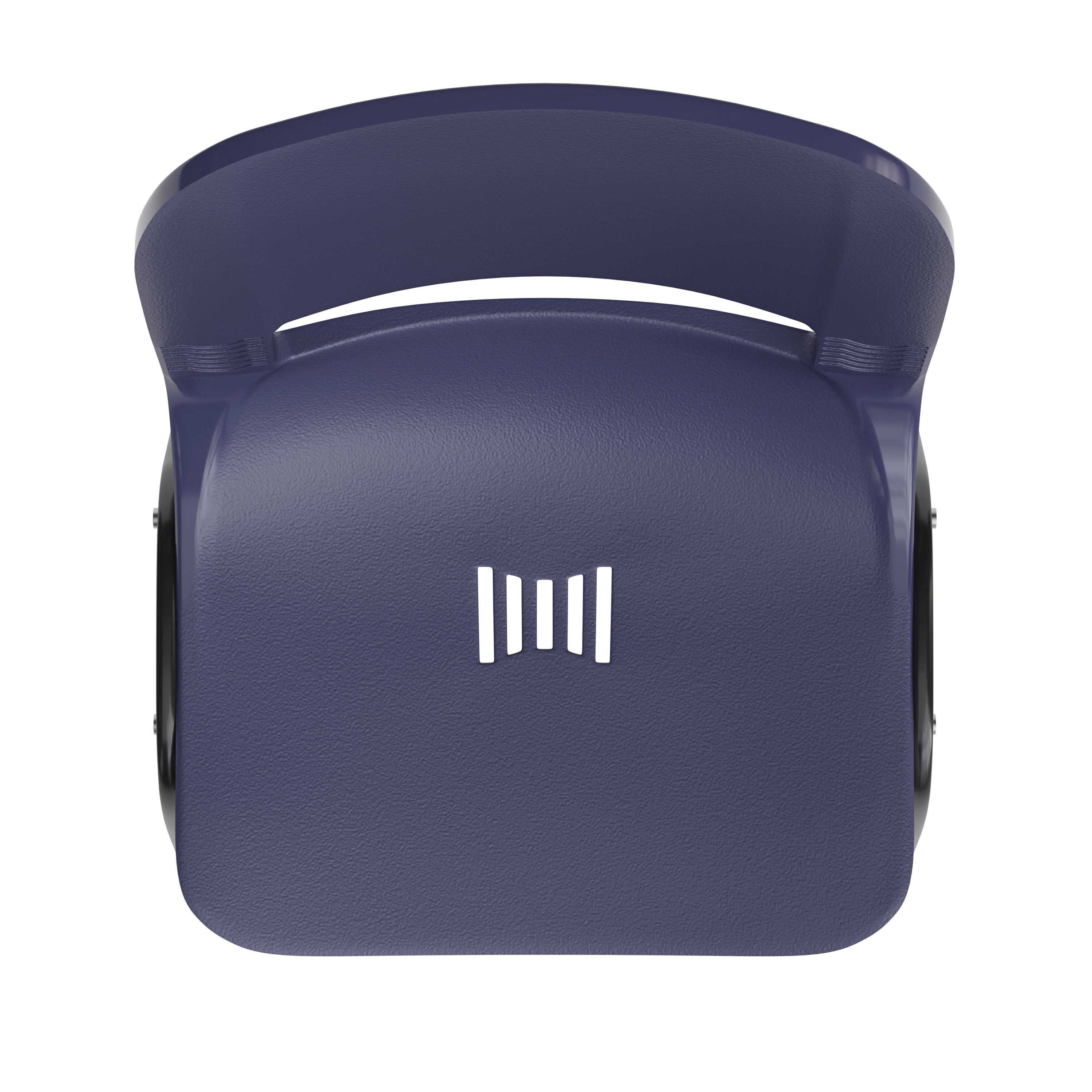HERCULES Series 661 lb. Capacity Navy Ergonomic Shell Stack Chair with Black Frame and 16'' Seat Height