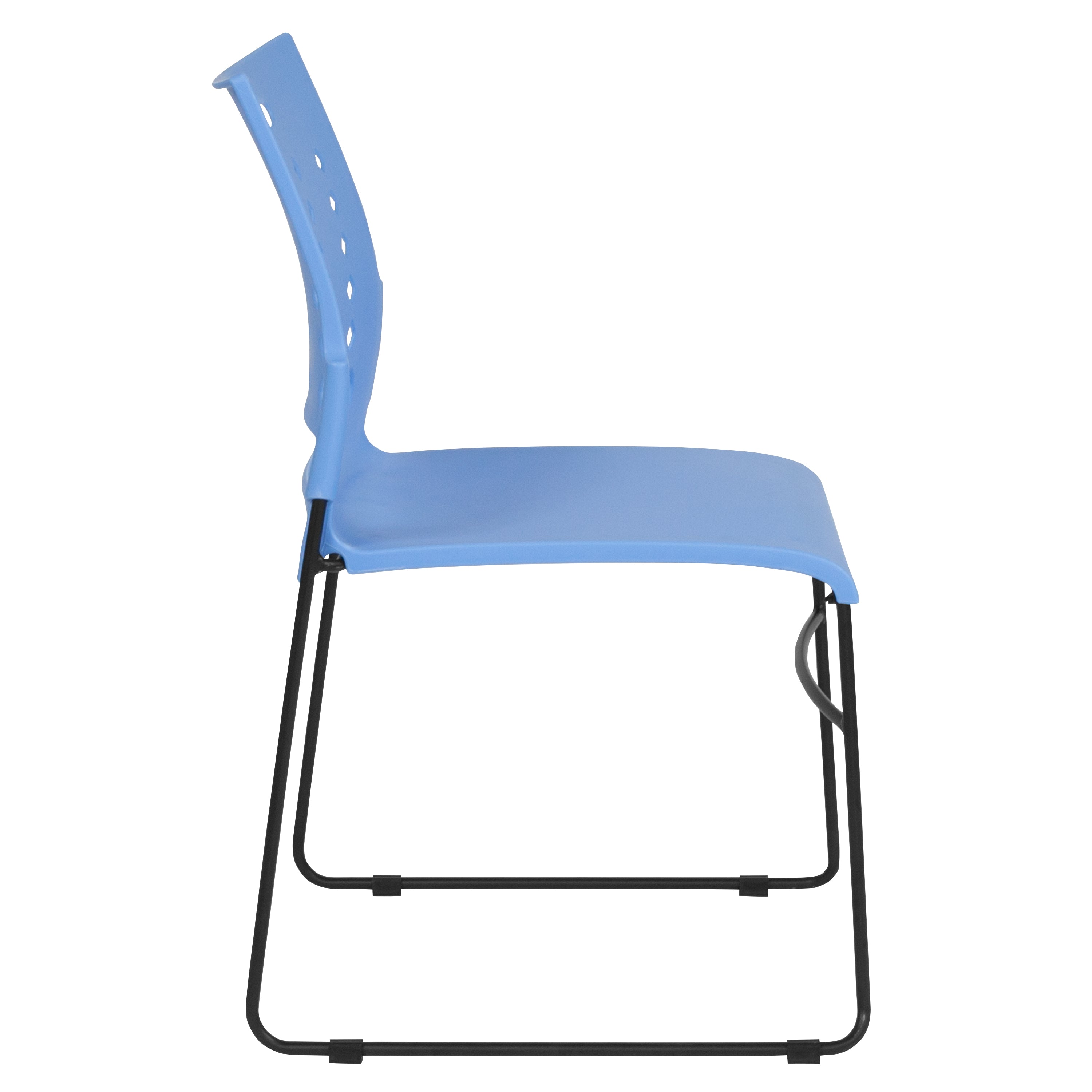 HERCULES Series 881 lb. Capacity Blue Sled Base Stack Chair with Air-Vent Back