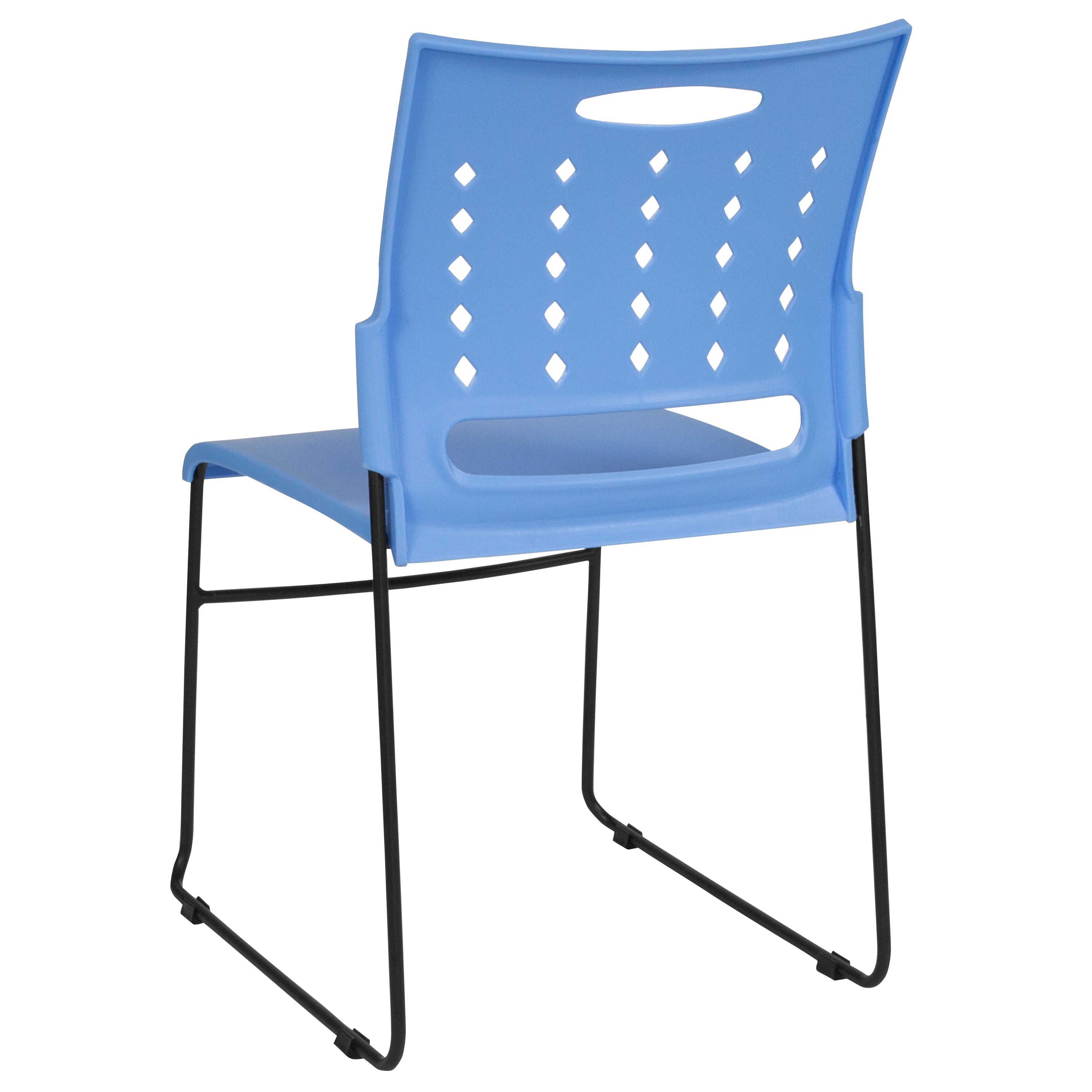 HERCULES Series 881 lb. Capacity Blue Sled Base Stack Chair with Air-Vent Back