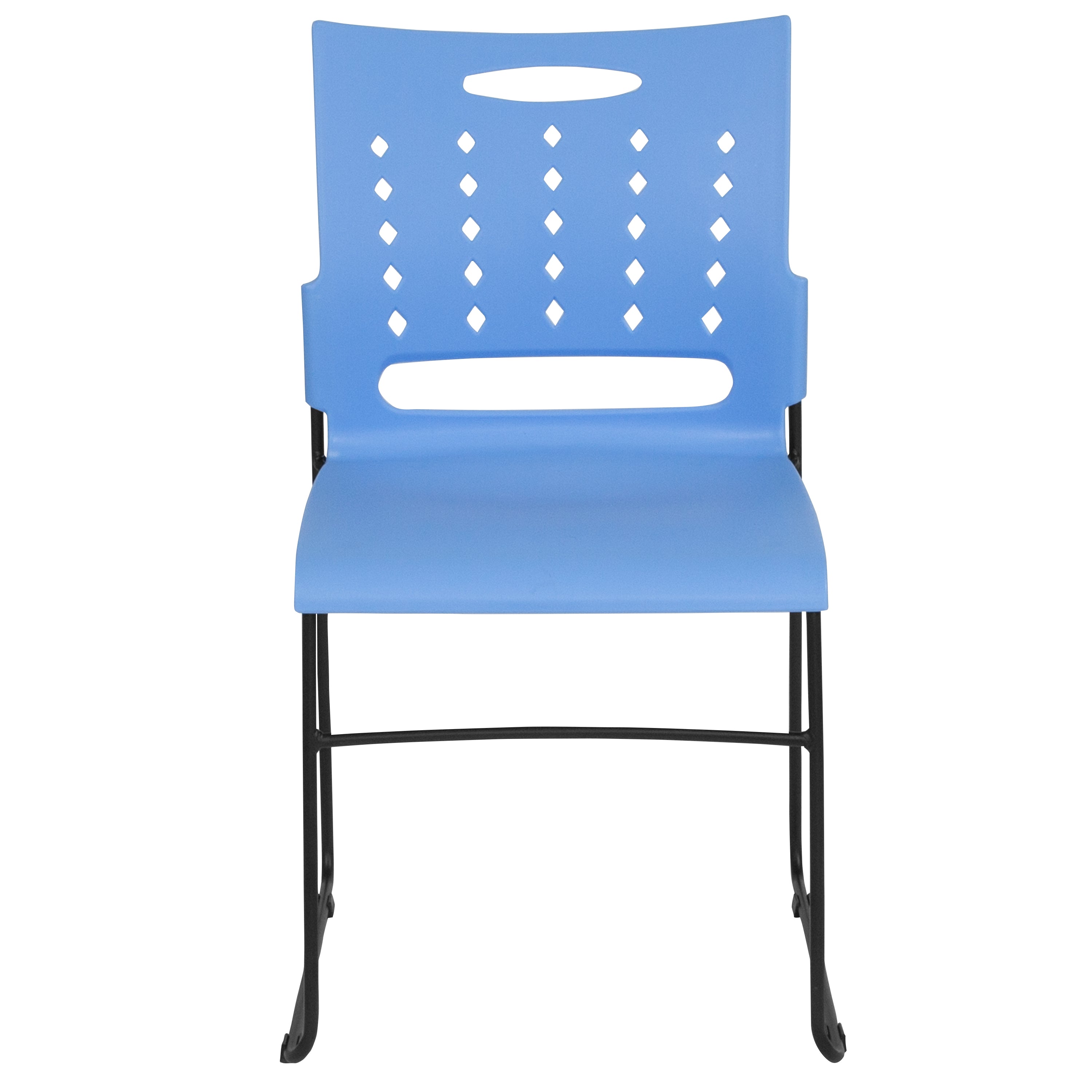 HERCULES Series 881 lb. Capacity Blue Sled Base Stack Chair with Air-Vent Back