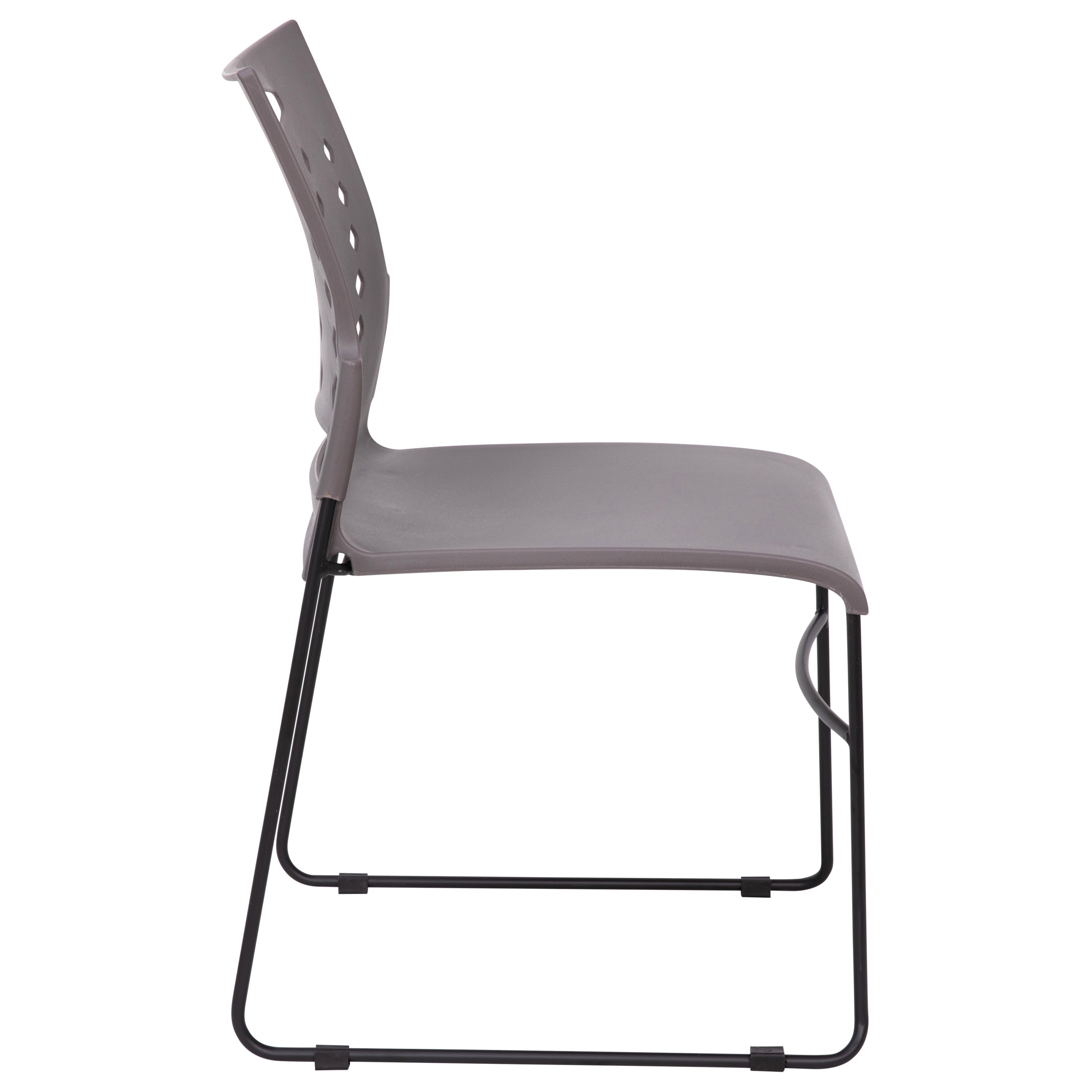 HERCULES Series 881 lb. Capacity Gray Sled Base Stack Chair with Air-Vent Back