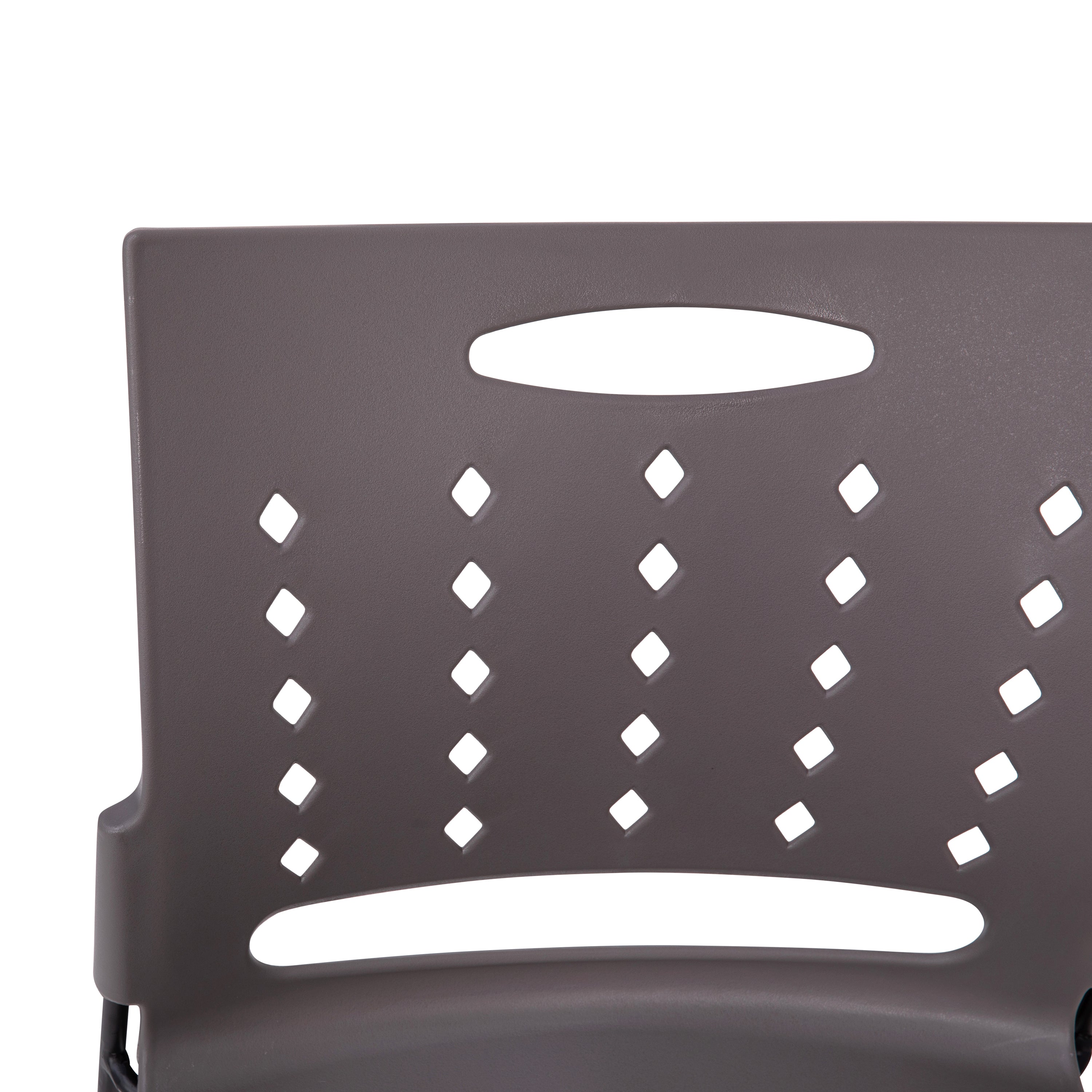 HERCULES Series 881 lb. Capacity Gray Sled Base Stack Chair with Air-Vent Back