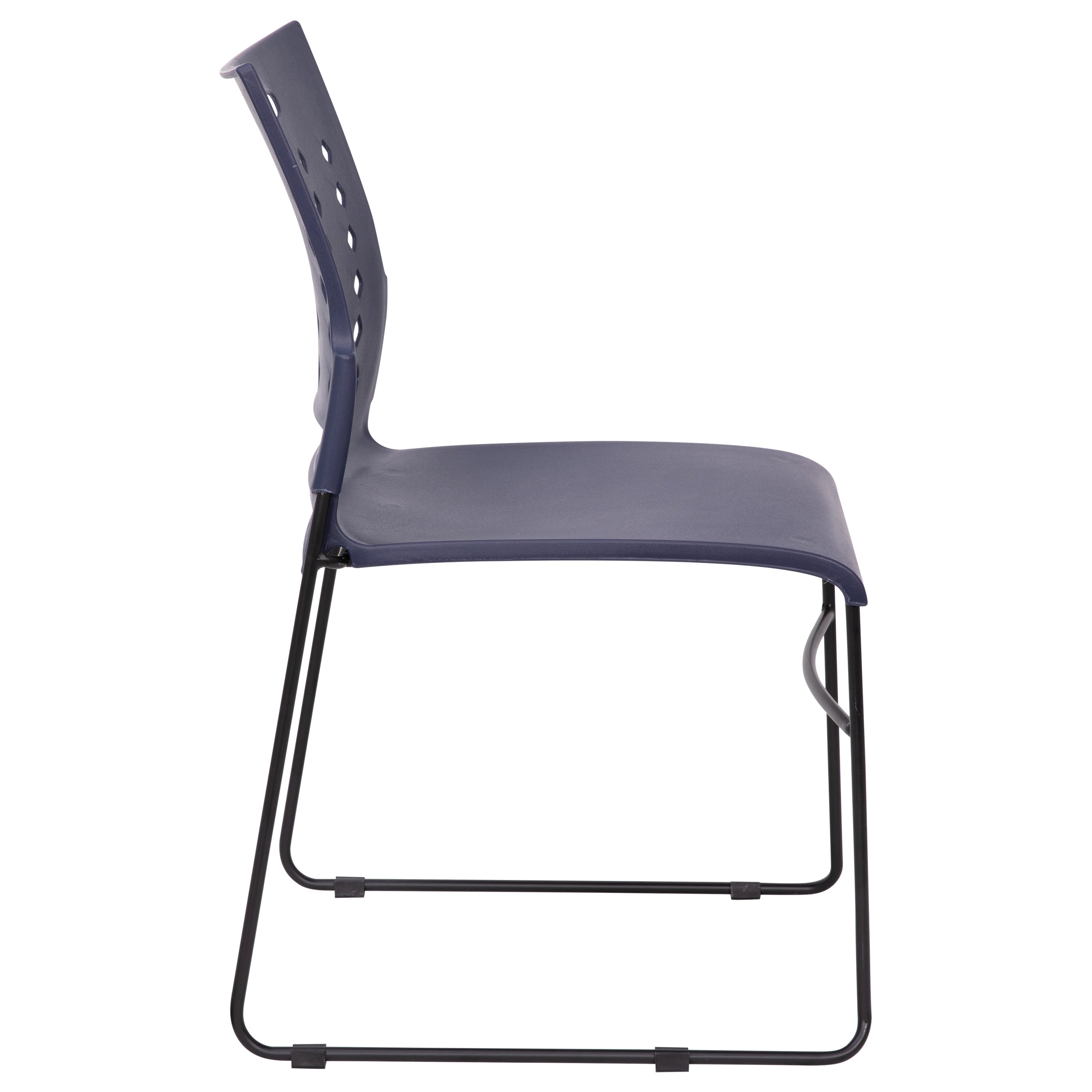 HERCULES Series 881 lb. Capacity Navy Sled Base Stack Chair with Air-Vent Back