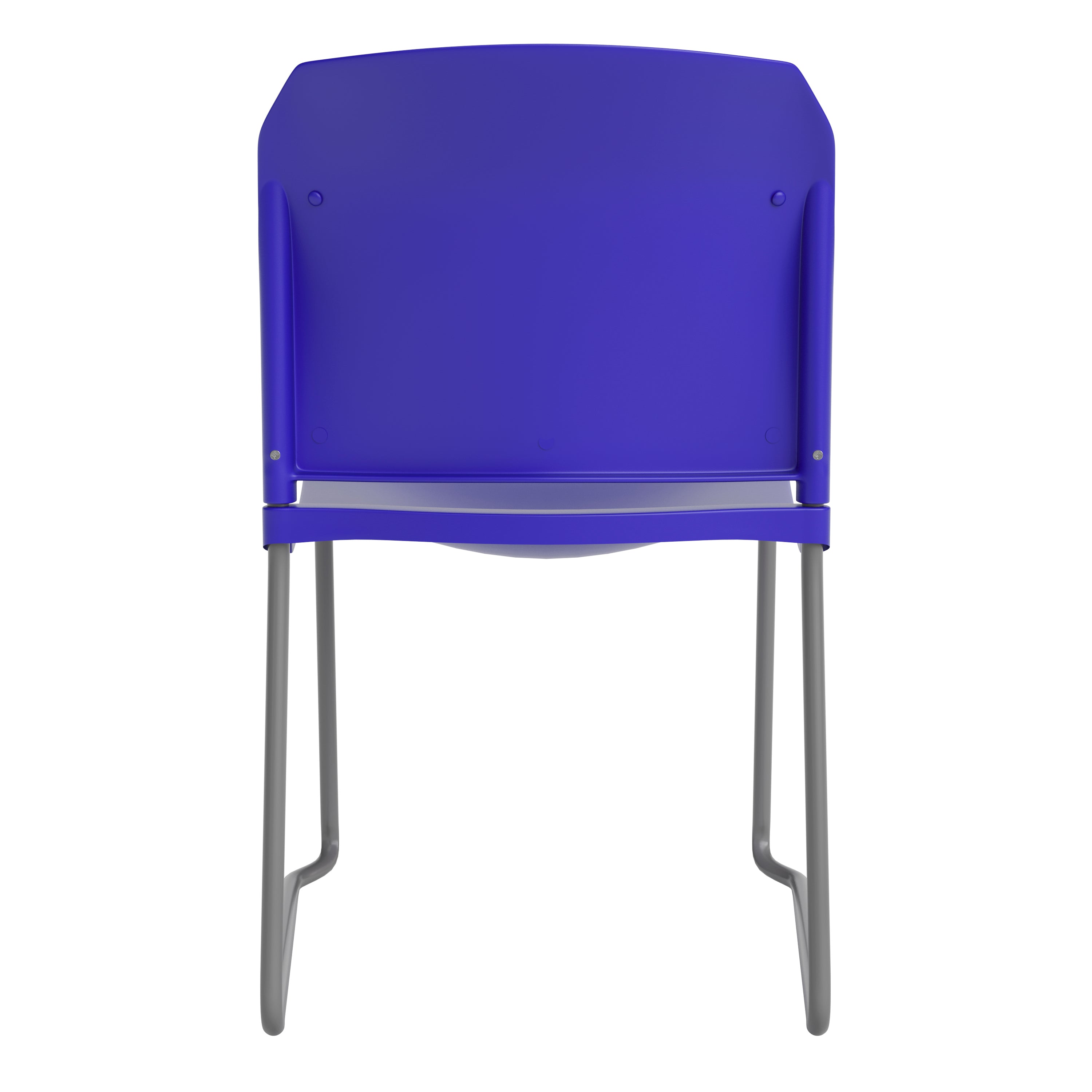 HERCULES Series 880 lb. Capacity Blue Full Back Contoured Stack Chair with Gray Powder Coated Sled Base