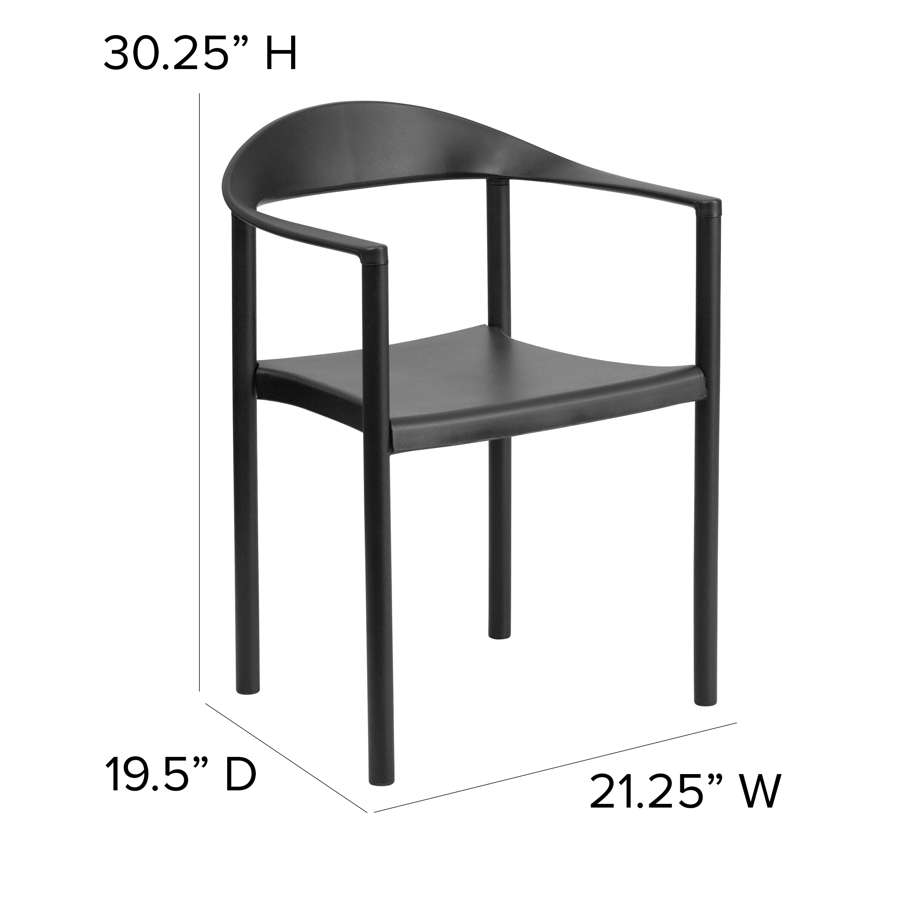 HERCULES Series 1000 lb. Capacity Black Plastic Cafe Stack Chair