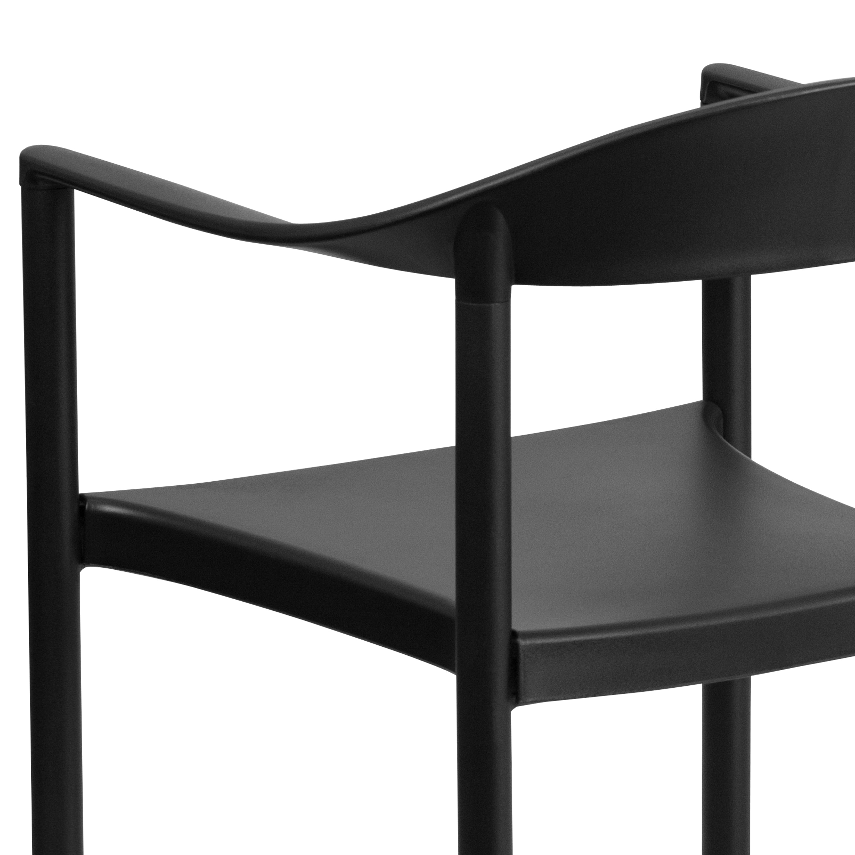HERCULES Series 1000 lb. Capacity Black Plastic Cafe Stack Chair