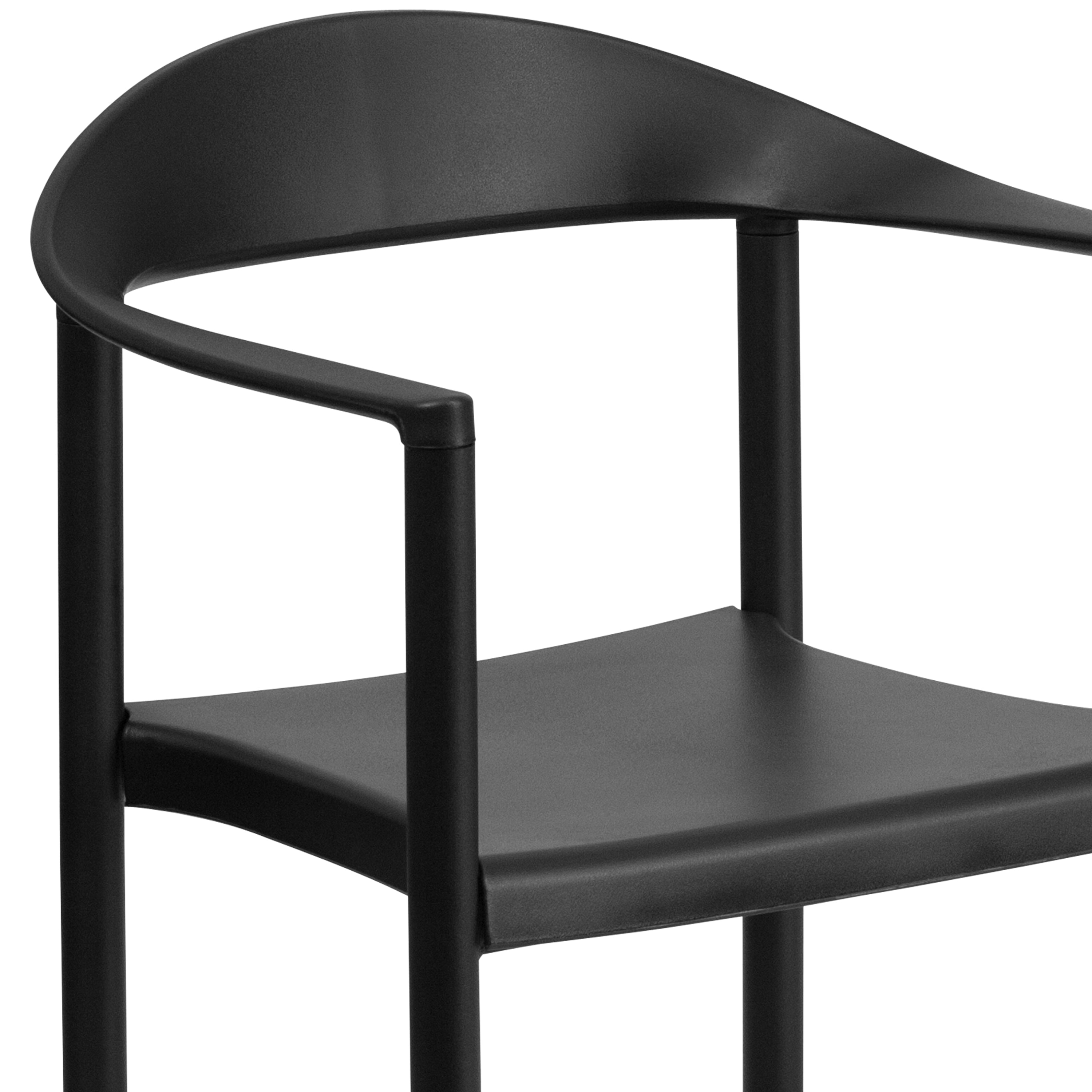 HERCULES Series 1000 lb. Capacity Black Plastic Cafe Stack Chair