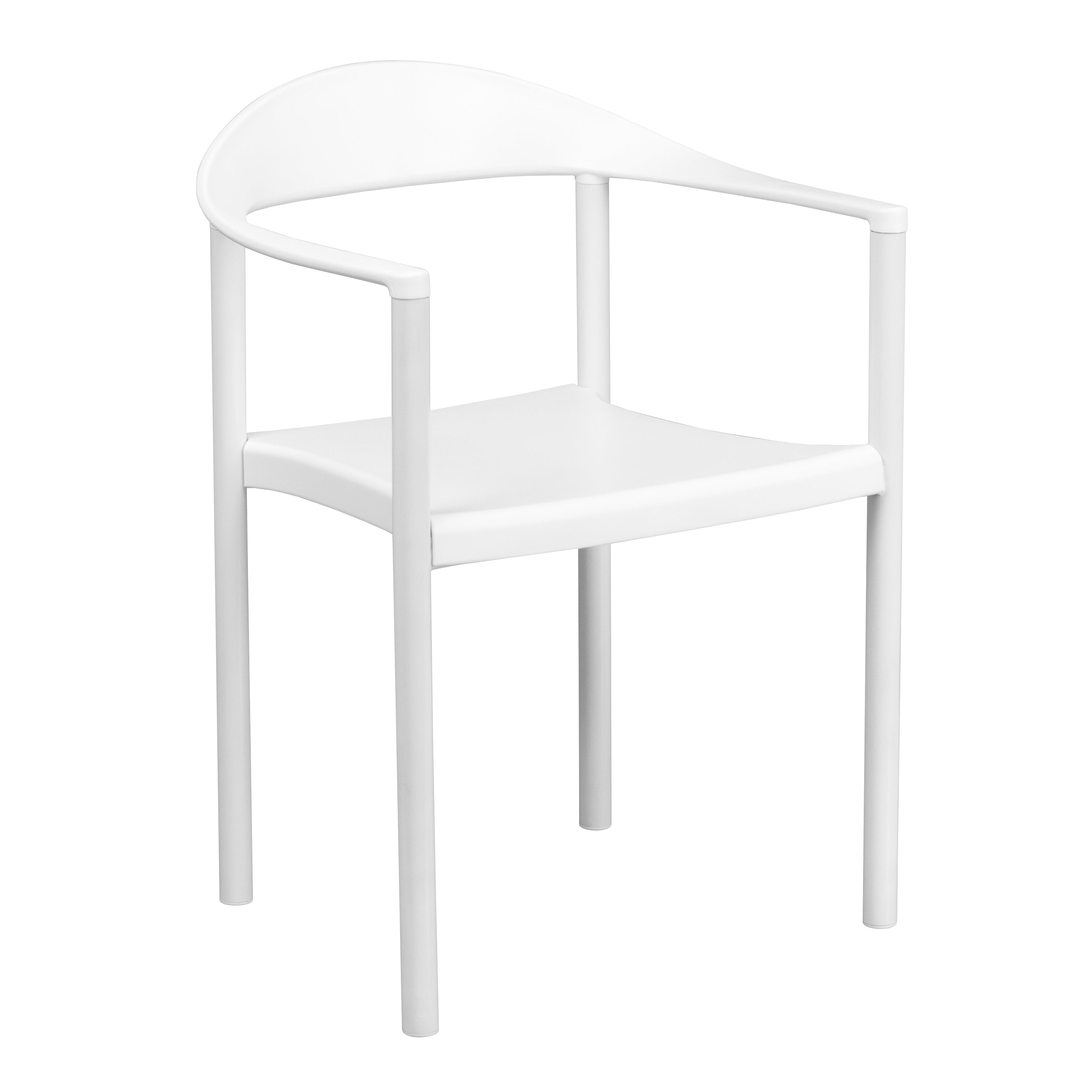 HERCULES Series 1000 lb. Capacity White Plastic Cafe Stack Chair