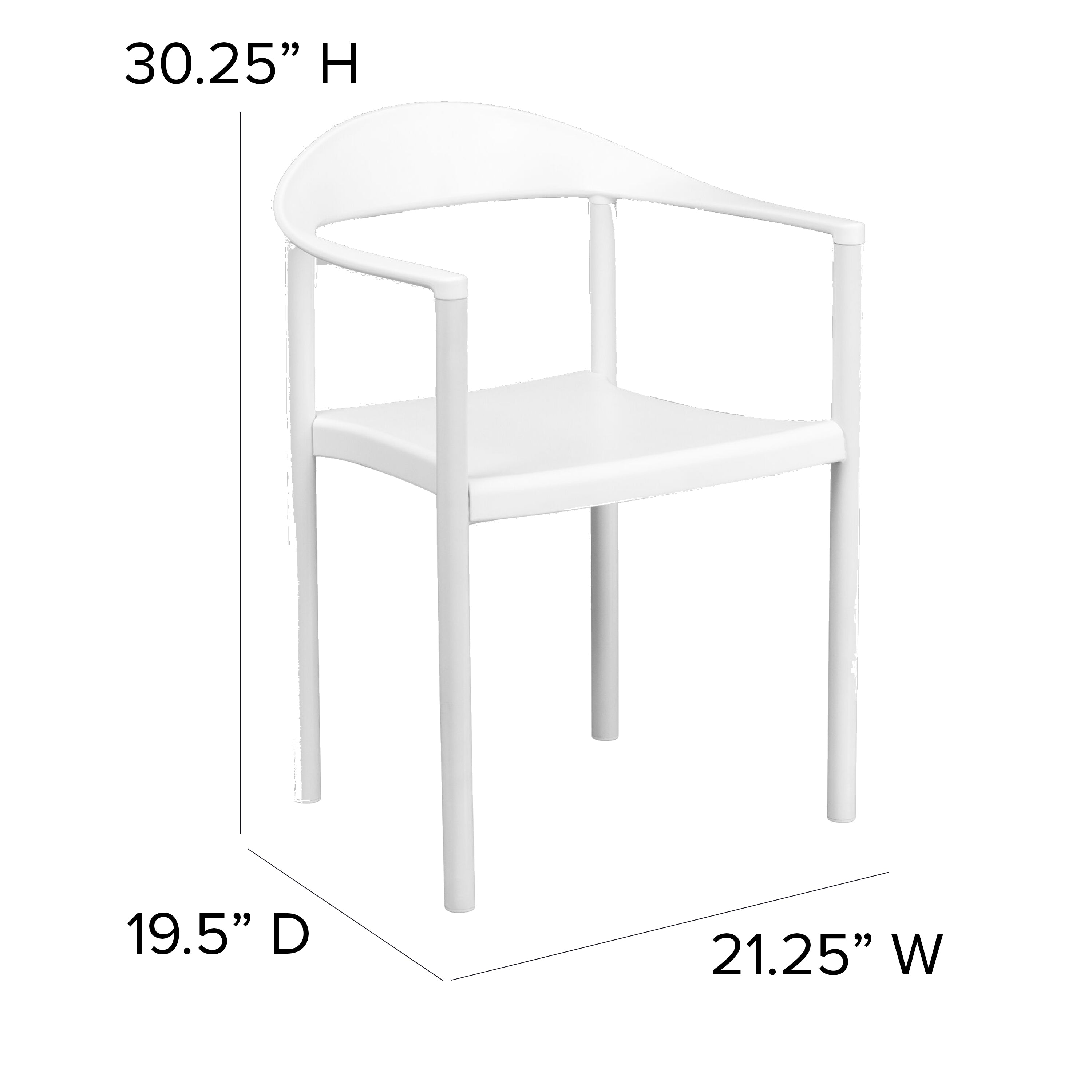 HERCULES Series 1000 lb. Capacity White Plastic Cafe Stack Chair