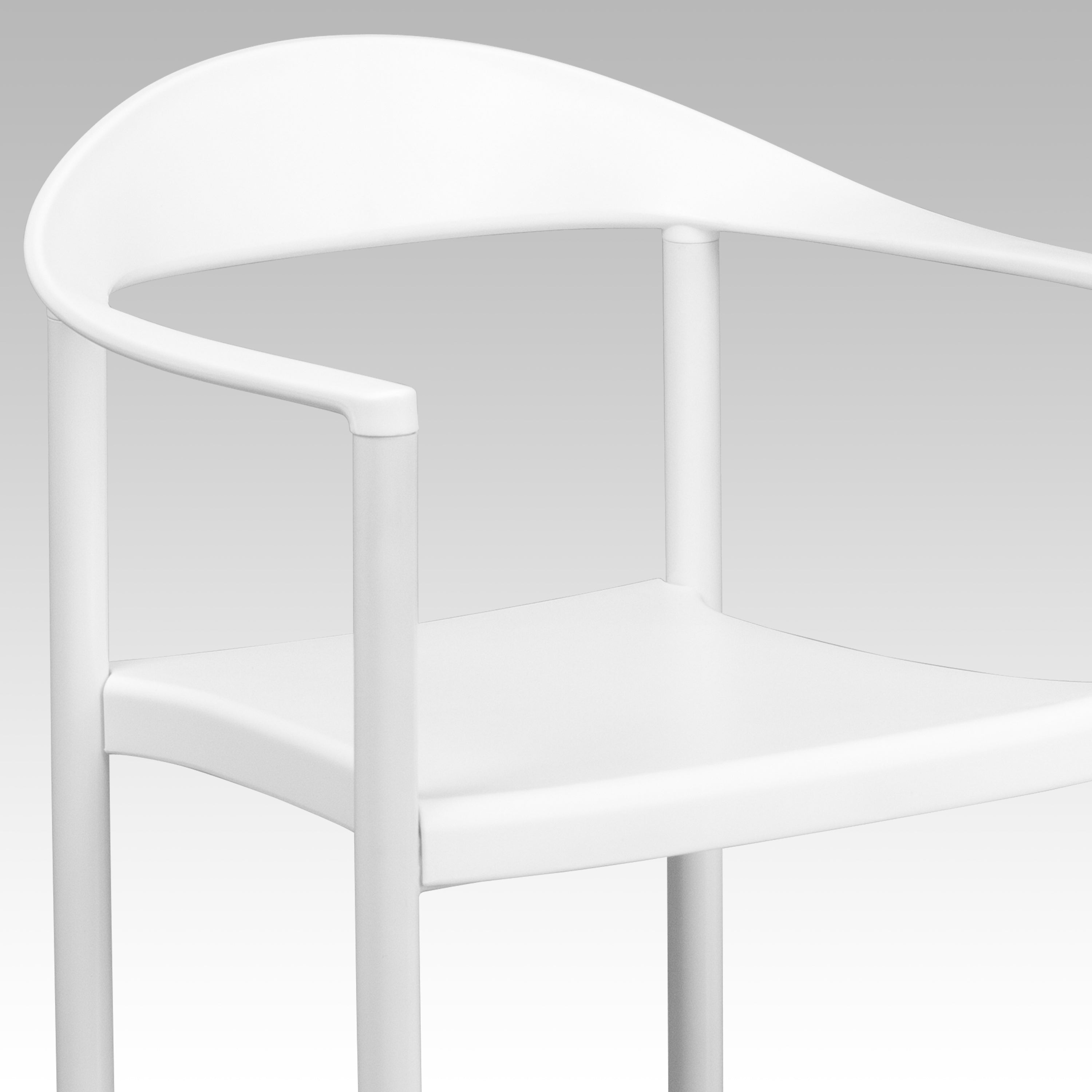 HERCULES Series 1000 lb. Capacity White Plastic Cafe Stack Chair
