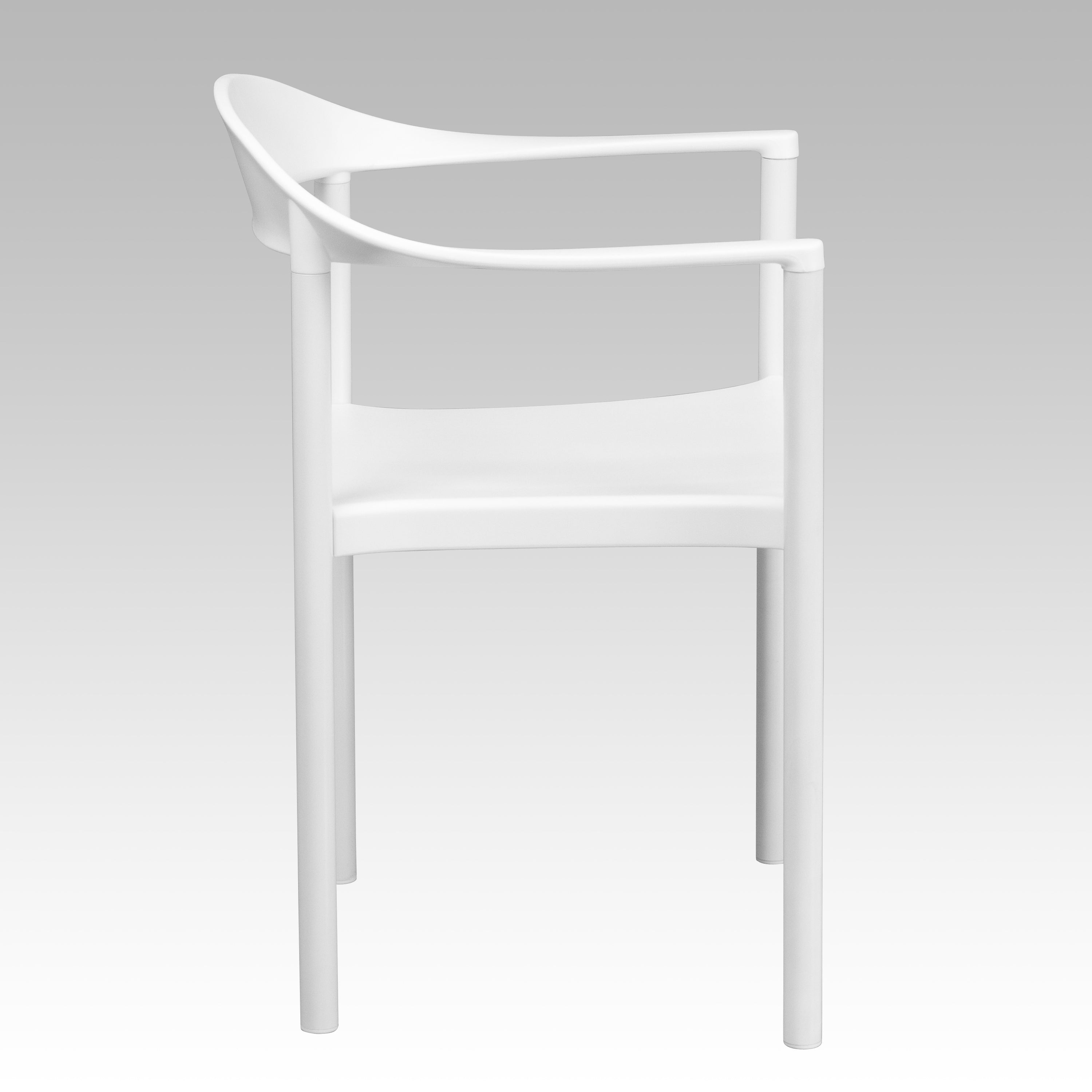 HERCULES Series 1000 lb. Capacity White Plastic Cafe Stack Chair