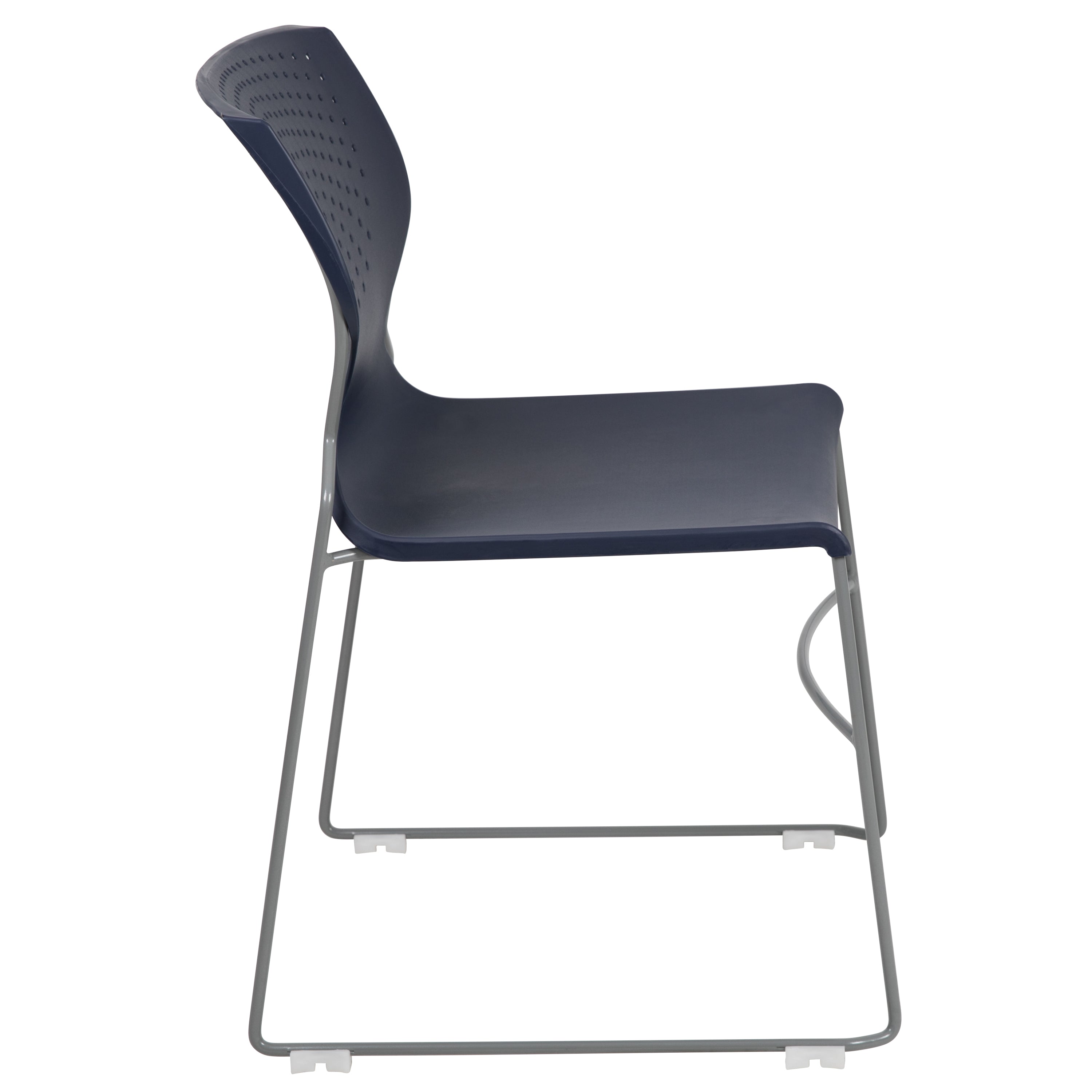 HERCULES Series 661 lb. Capacity Navy Full Back Stack Chair with Gray Powder Coated Frame
