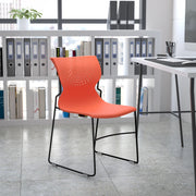 HERCULES Series 661 lb. Capacity Orange Full Back Stack Chair with Gray Powder Coated Frame