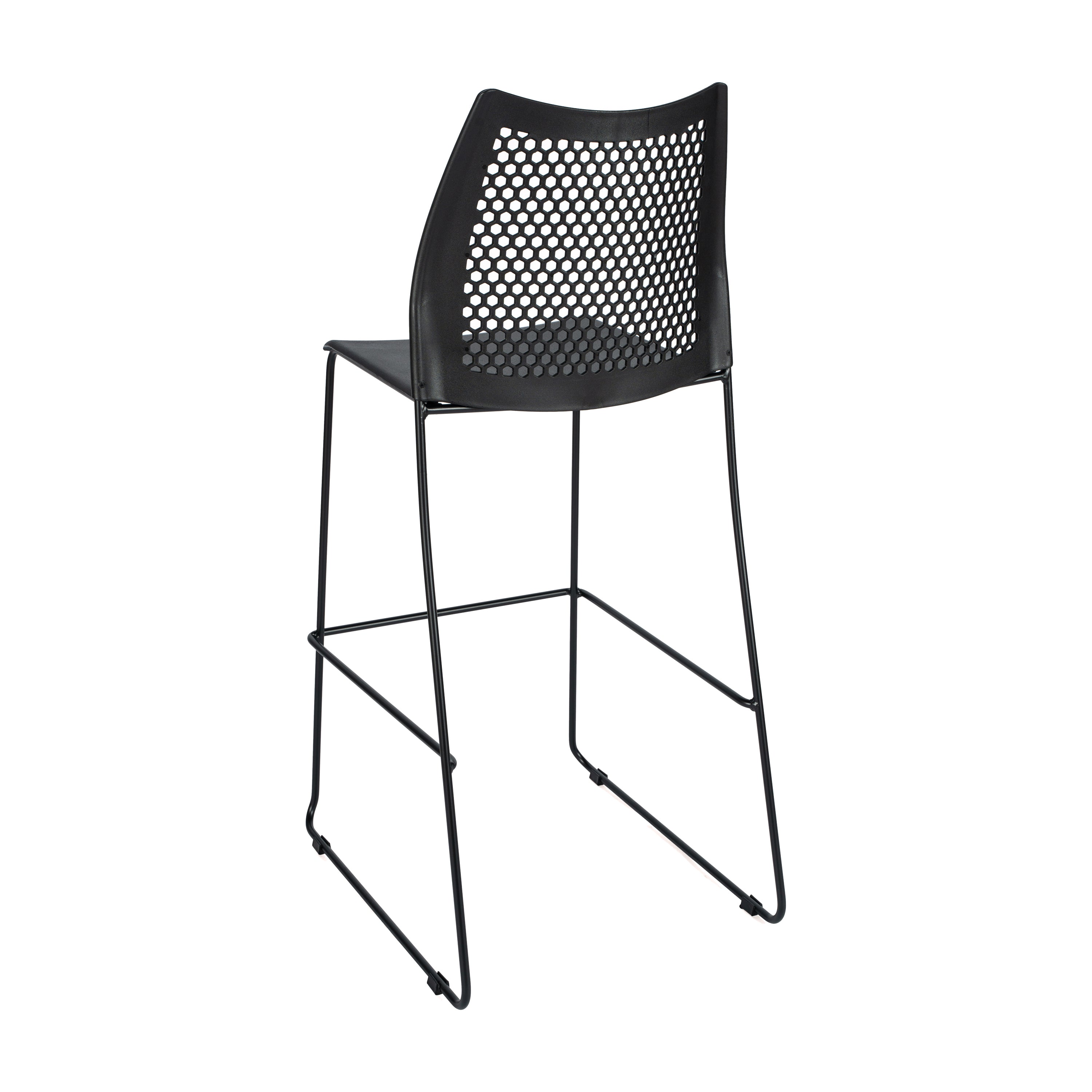 HERCULES Stack Bar Stool with Air-Vent Back and Powder Coated Sled Base