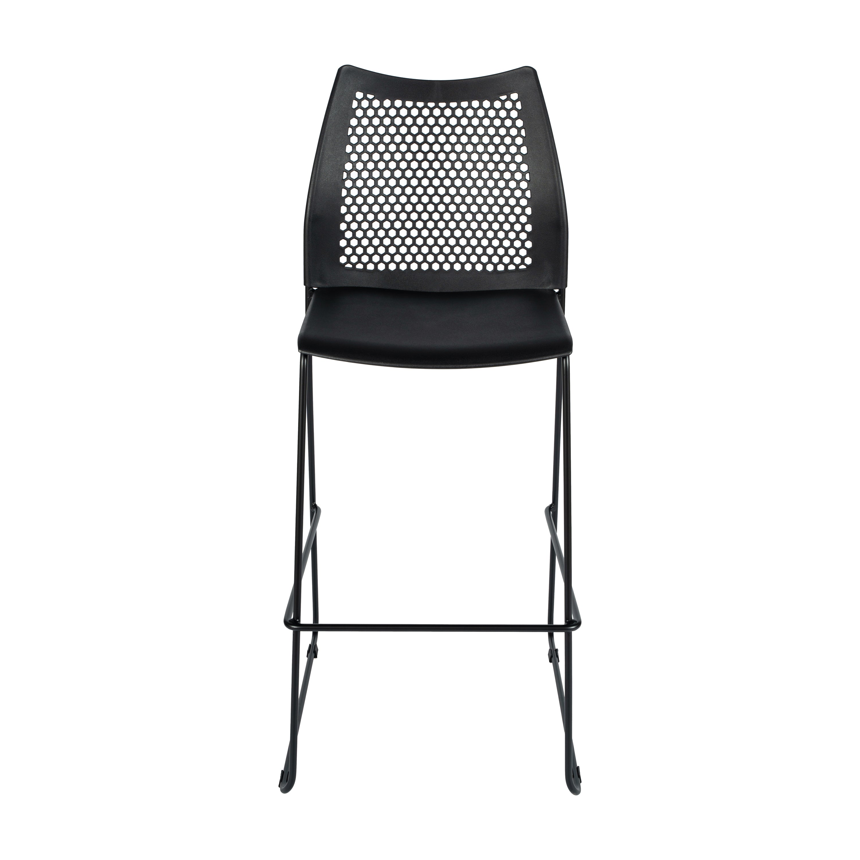 HERCULES Stack Bar Stool with Air-Vent Back and Powder Coated Sled Base
