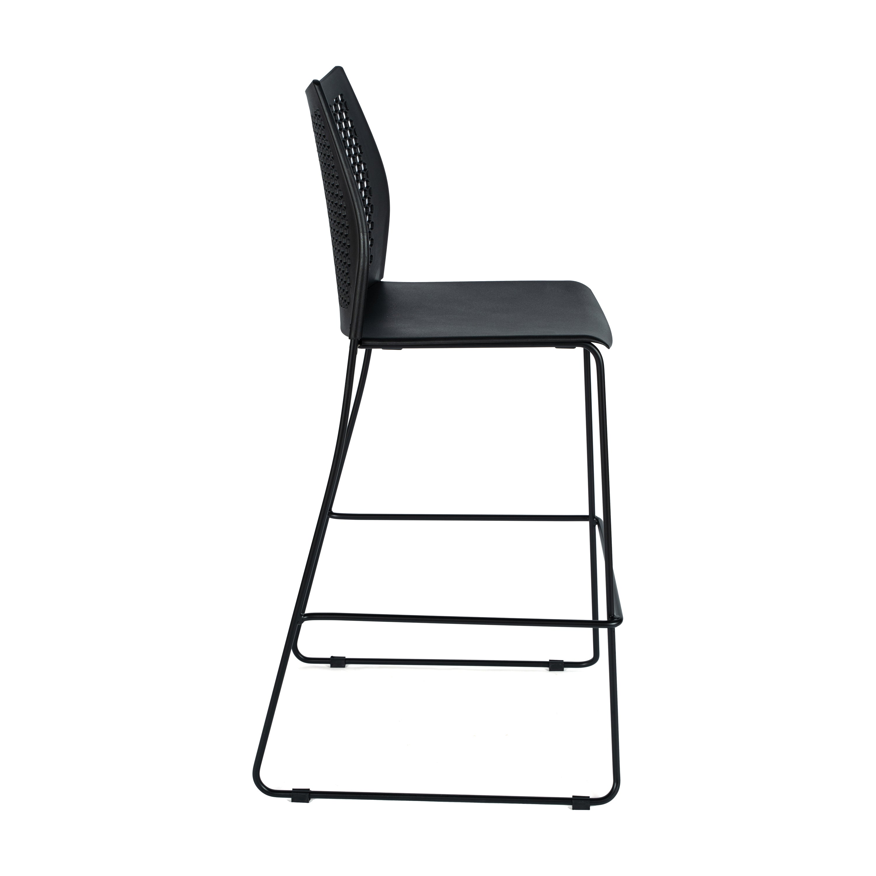 HERCULES Stack Bar Stool with Air-Vent Back and Powder Coated Sled Base